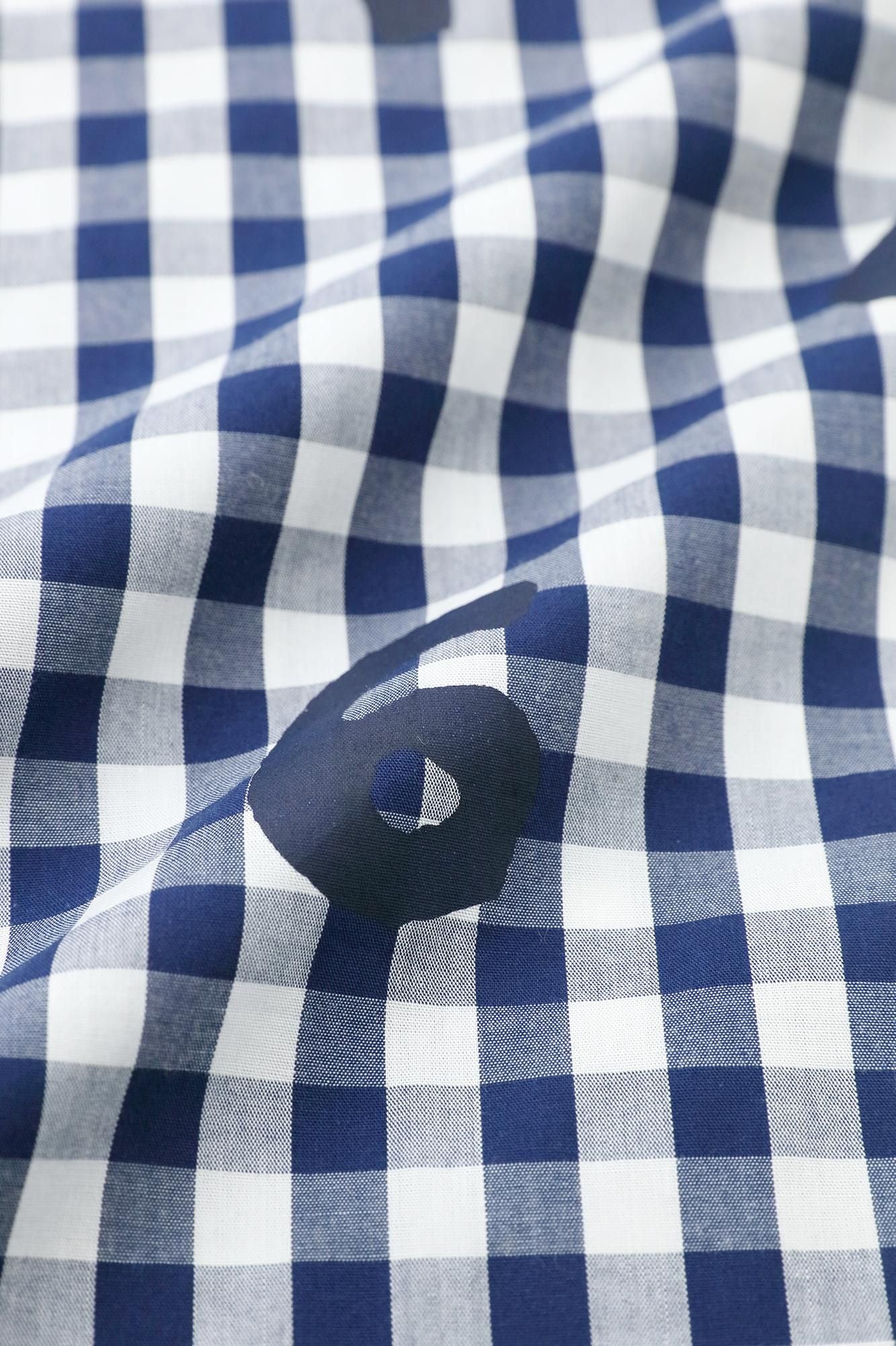 格子布襯衫/SO-SU-U十數×海軍藍