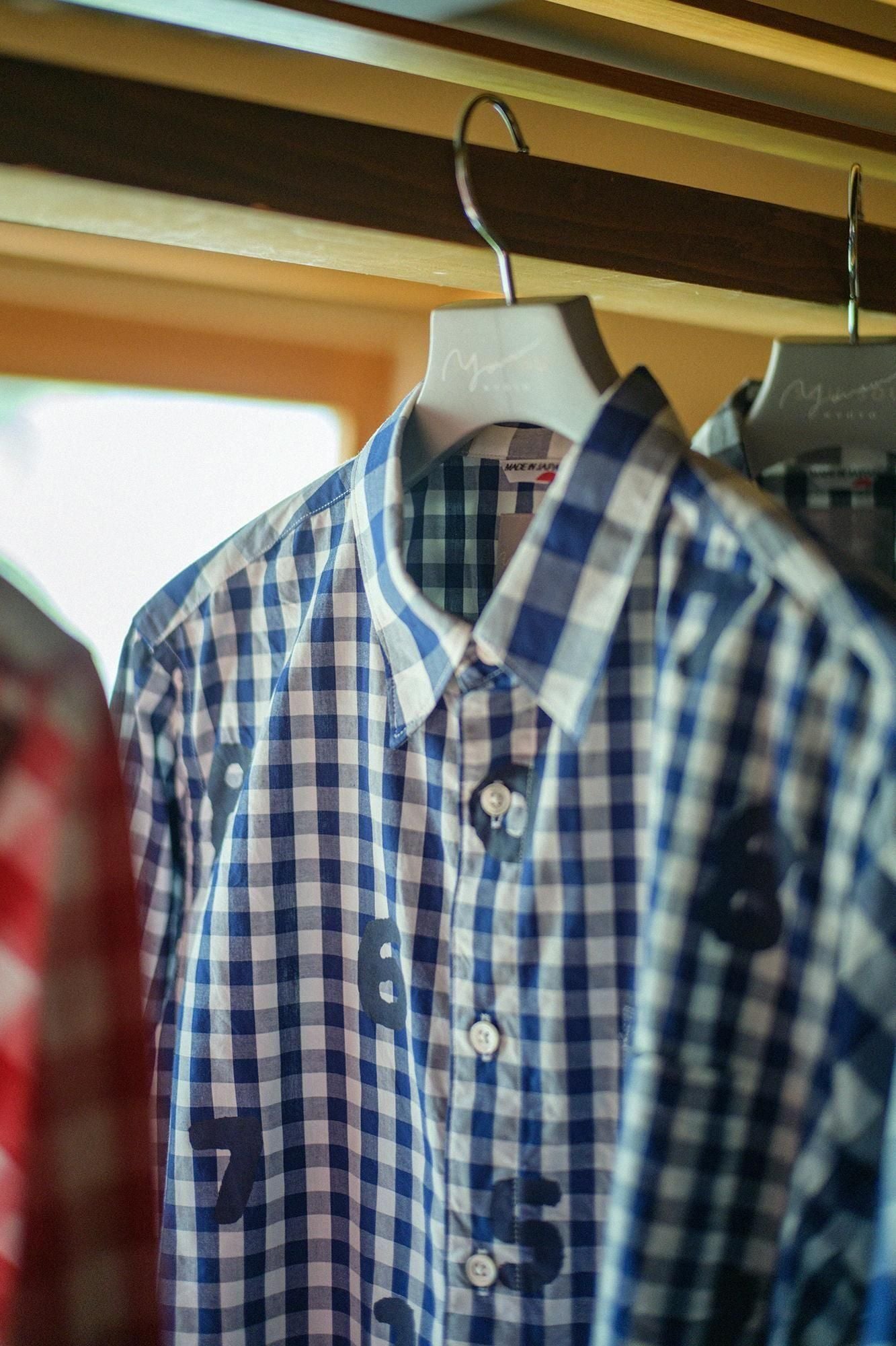 ギンガムチェックシャツ／SO-SU-U×ネイビー