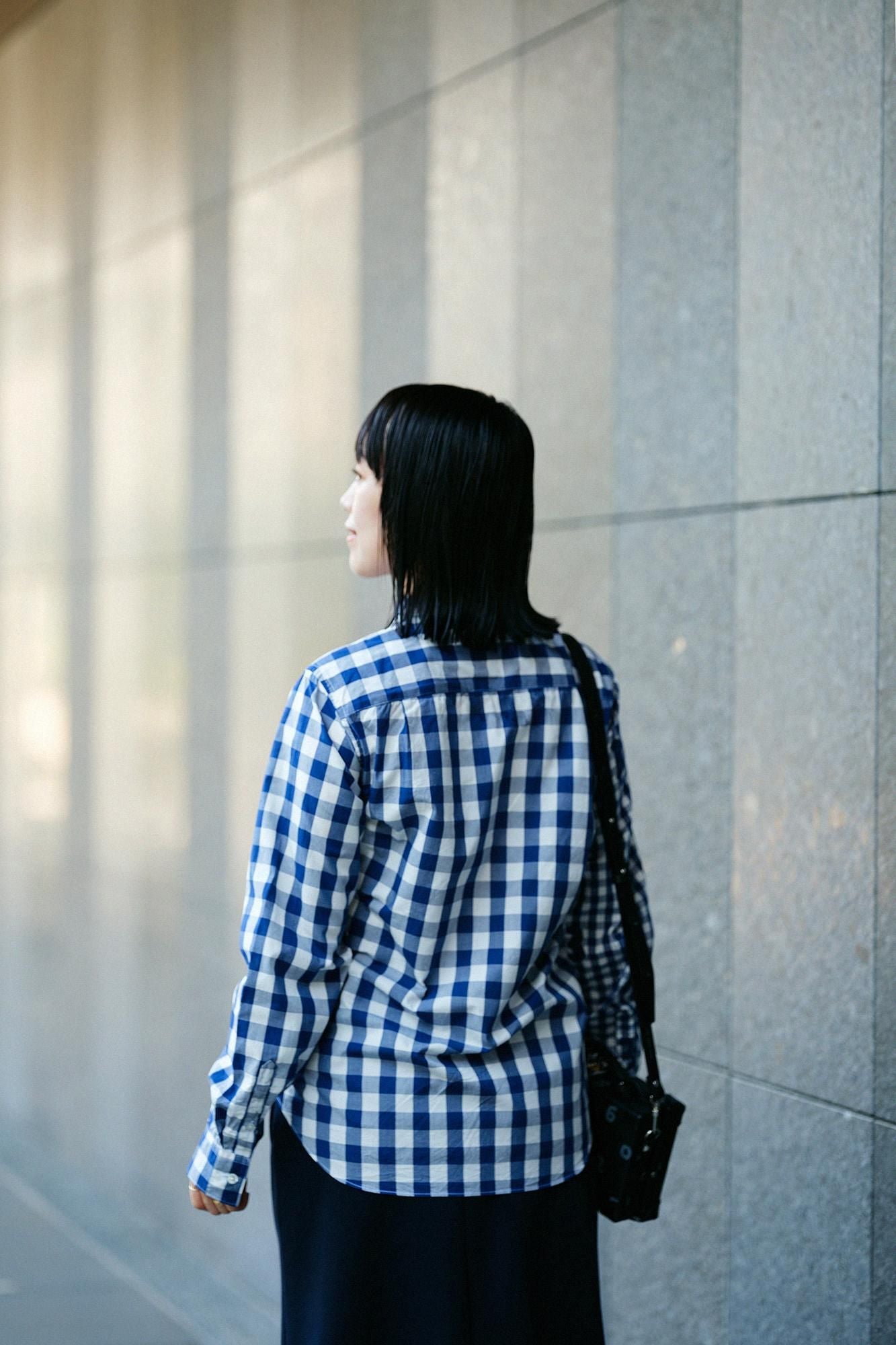 格子布襯衫/SO-SU-U十數×海軍藍