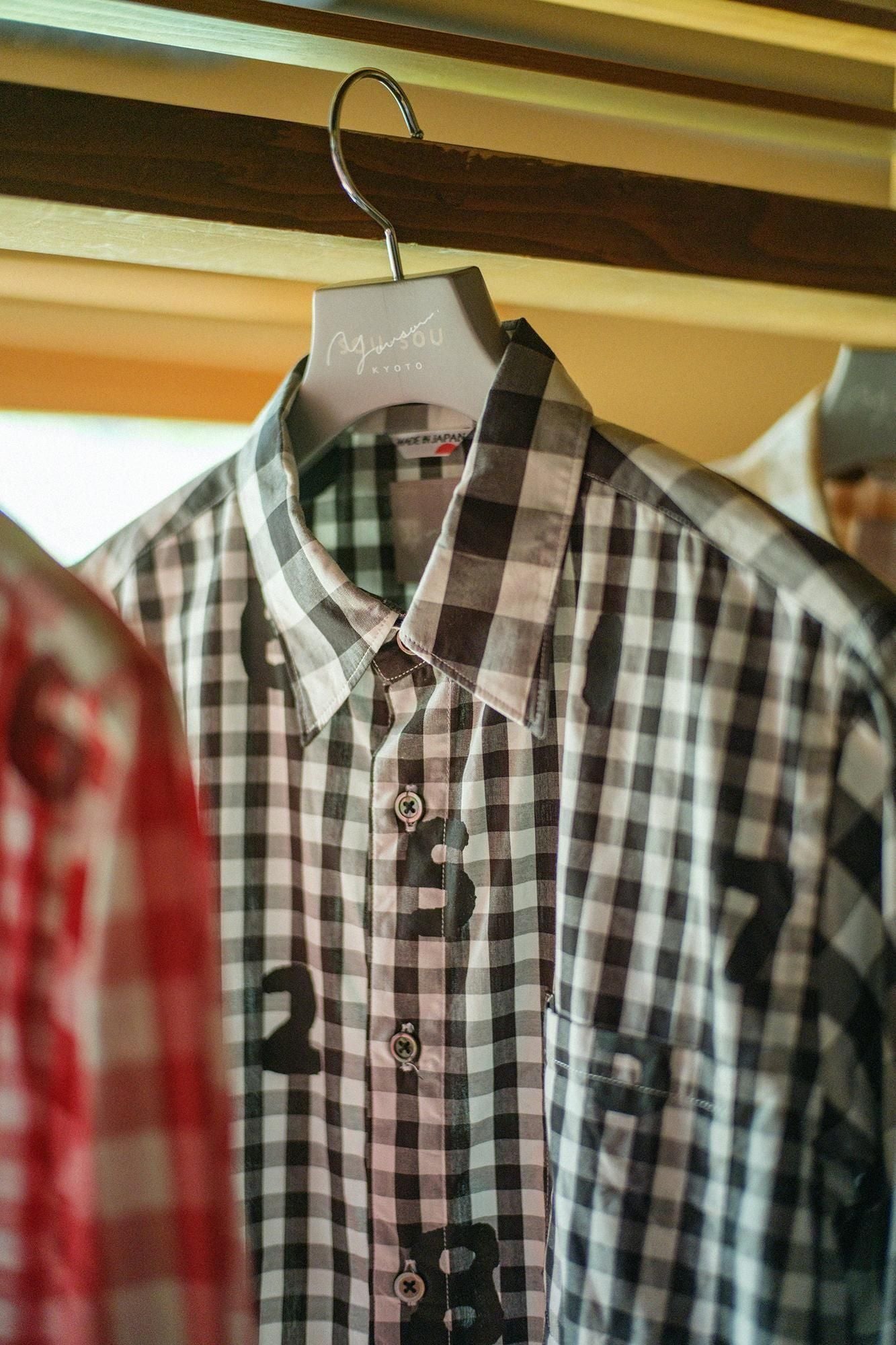 깅엄 체크 셔츠/SO-SU-U×검은색