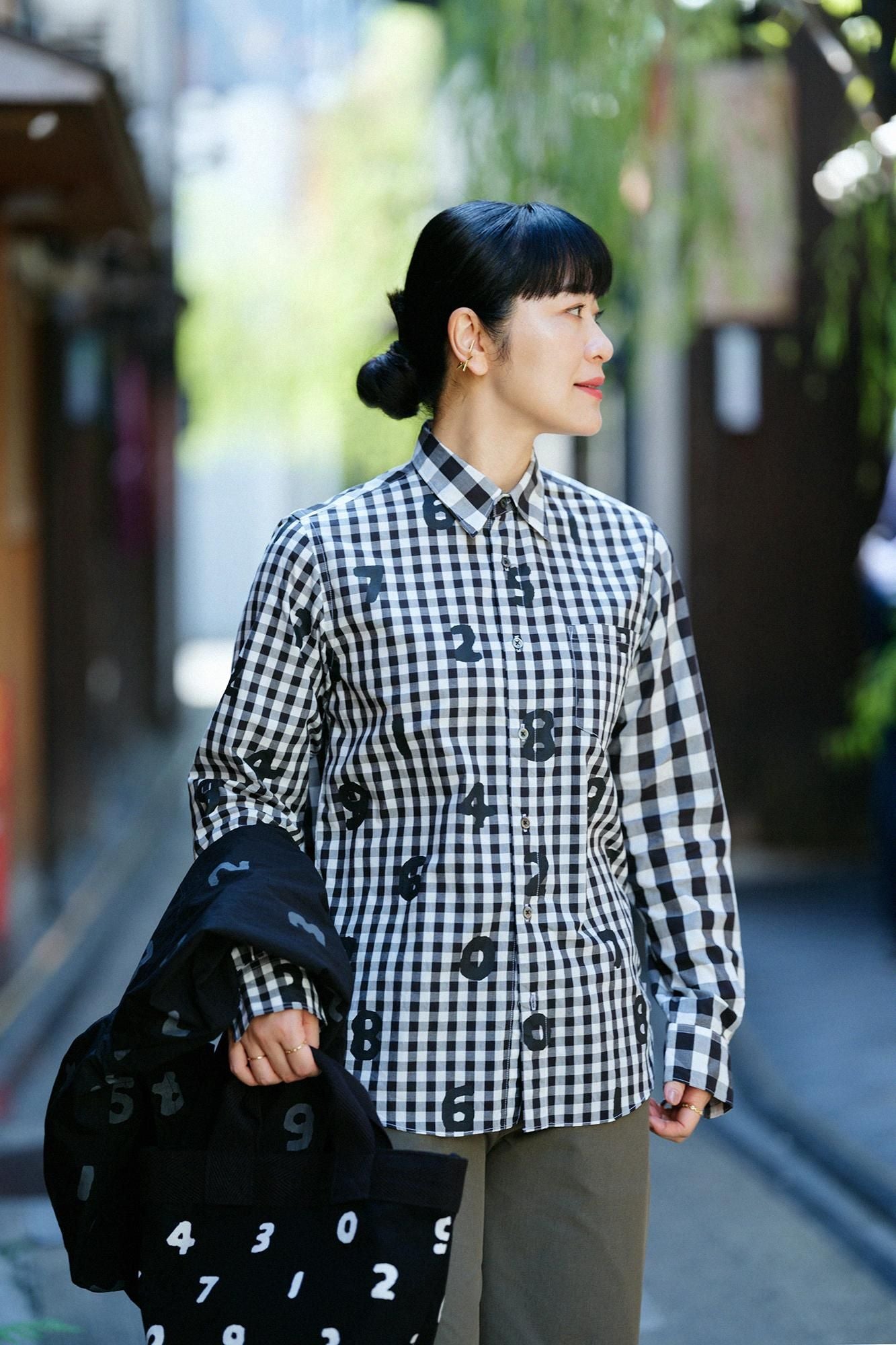 깅엄 체크 셔츠/SO-SU-U×검은색