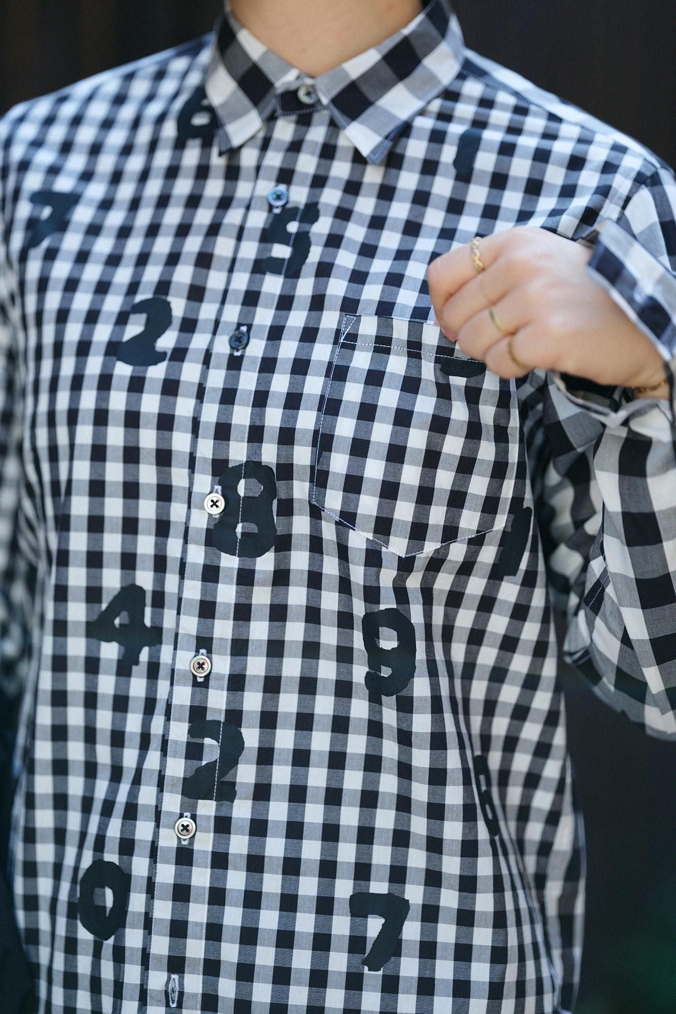 깅엄 체크 셔츠/SO-SU-U×검은색