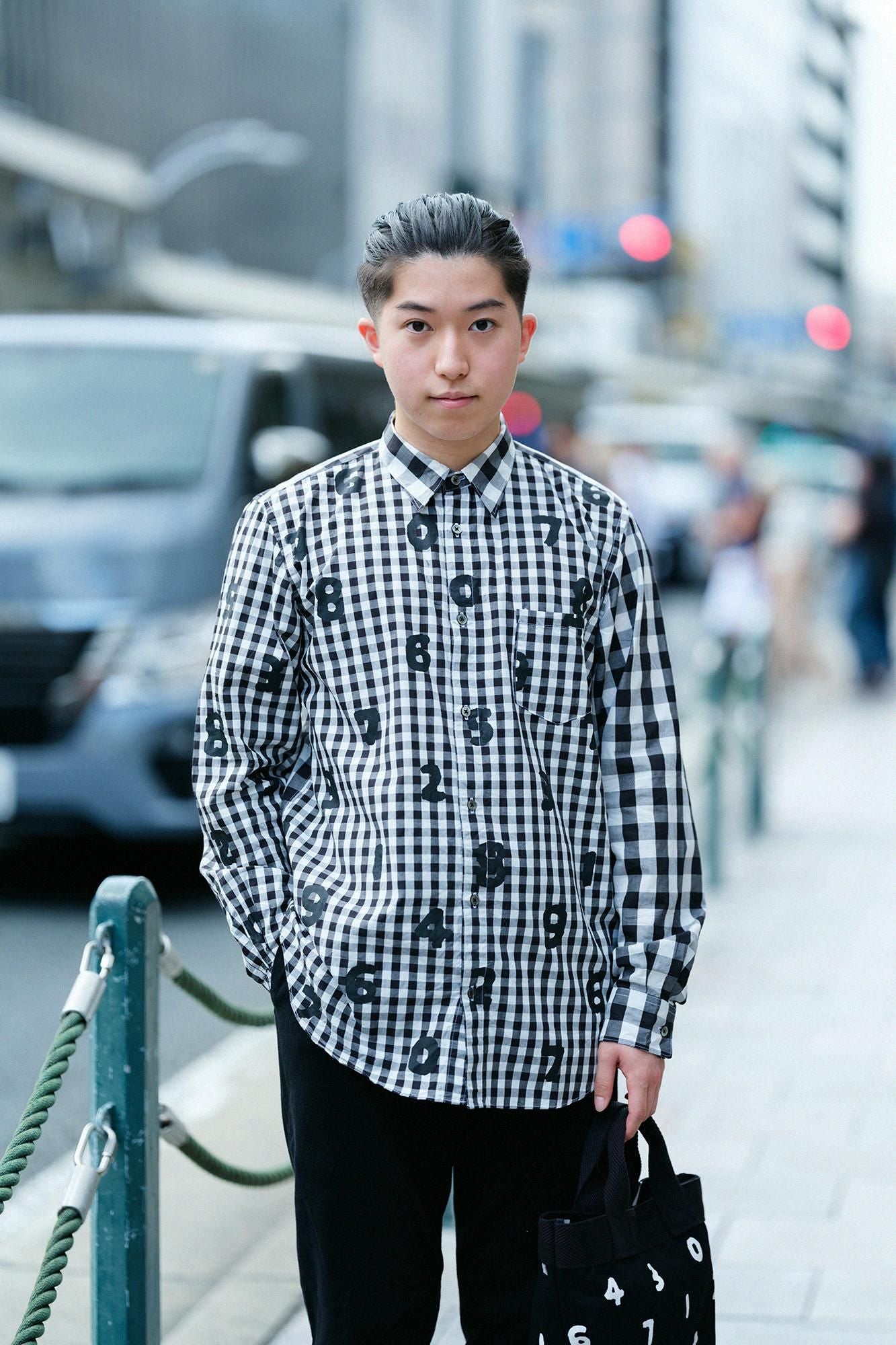 깅엄 체크 셔츠/SO-SU-U×검은색