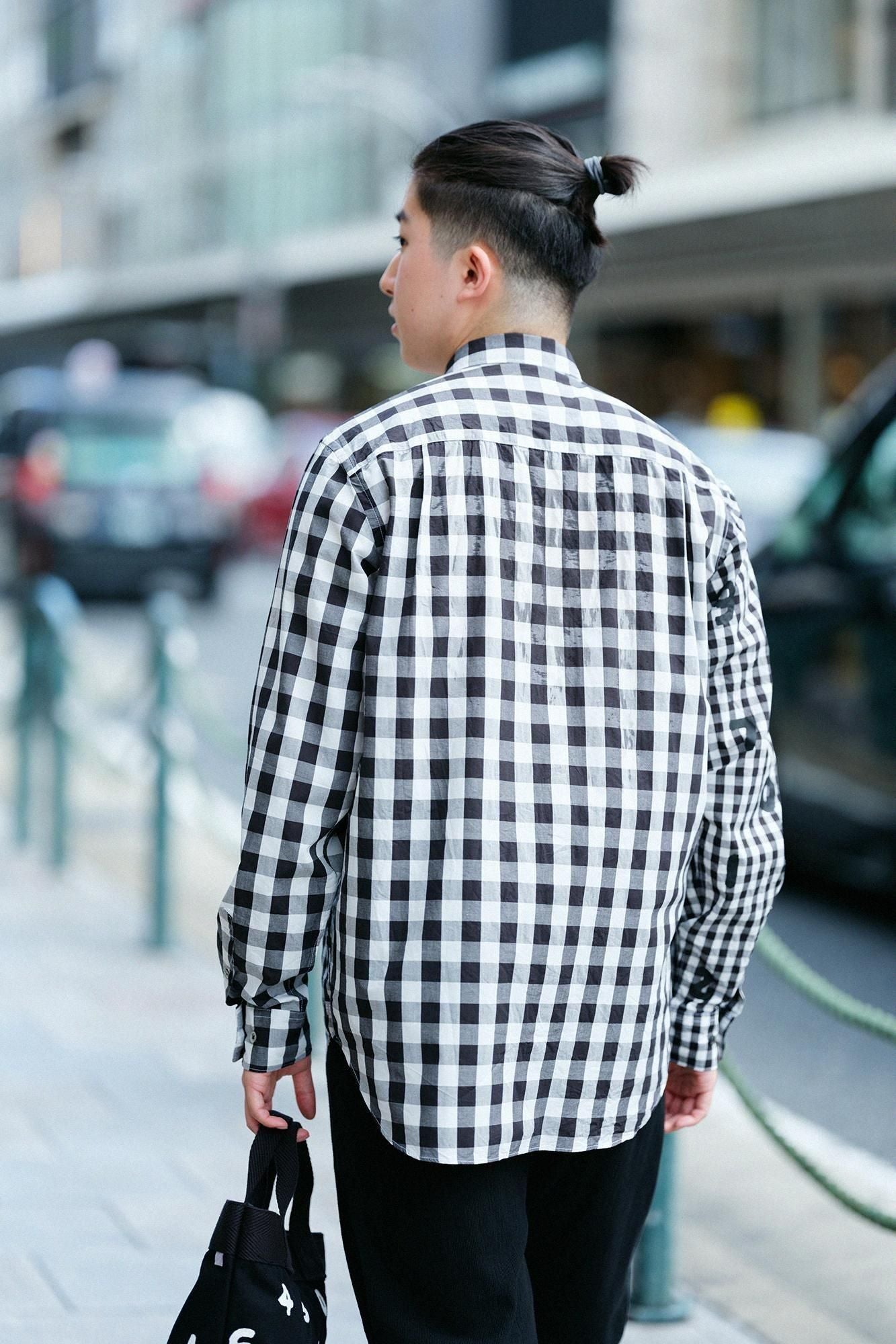 ギンガムチェックシャツ／SO-SU-U×ブラック