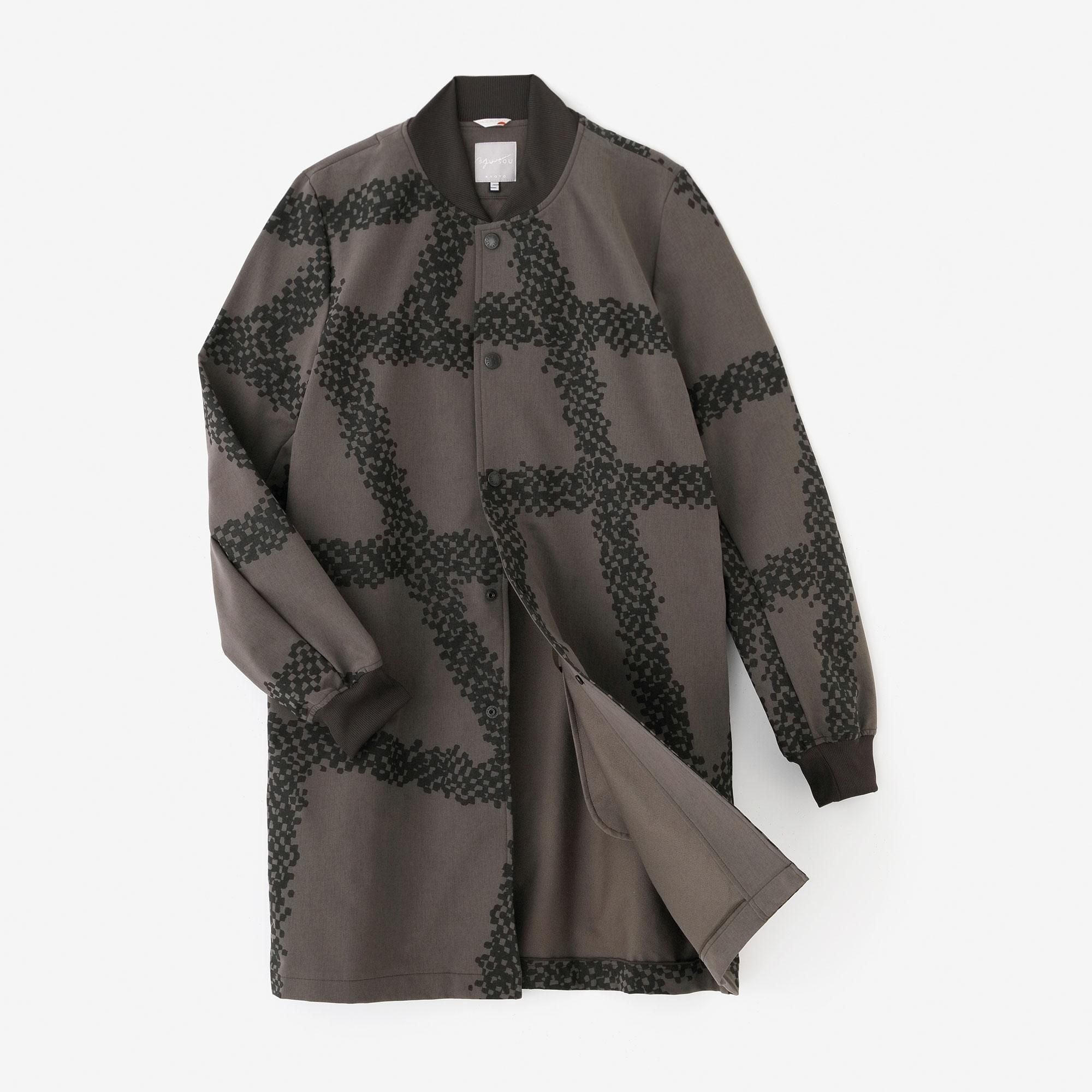 Stretch-Blouson aus Pfirsichhaut/Ganji-Garame, rußige Bambusfarbe