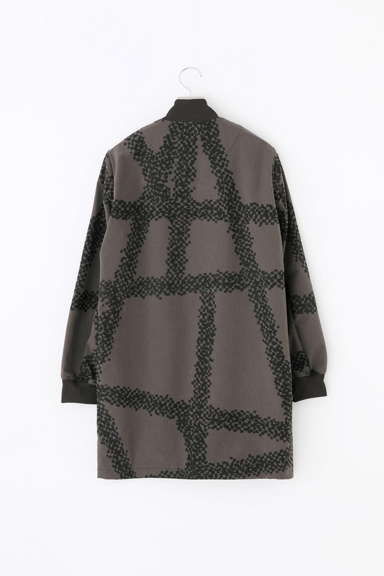 Stretch Peach Skin Fabric Blouson／Tied-up Soot bamboo color