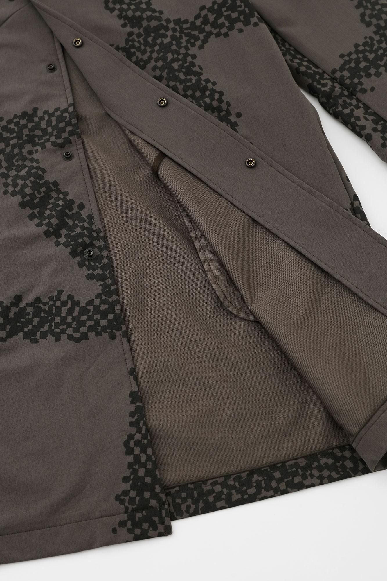 Stretch Peach Skin Fabric Blouson／Tied-up Soot bamboo color