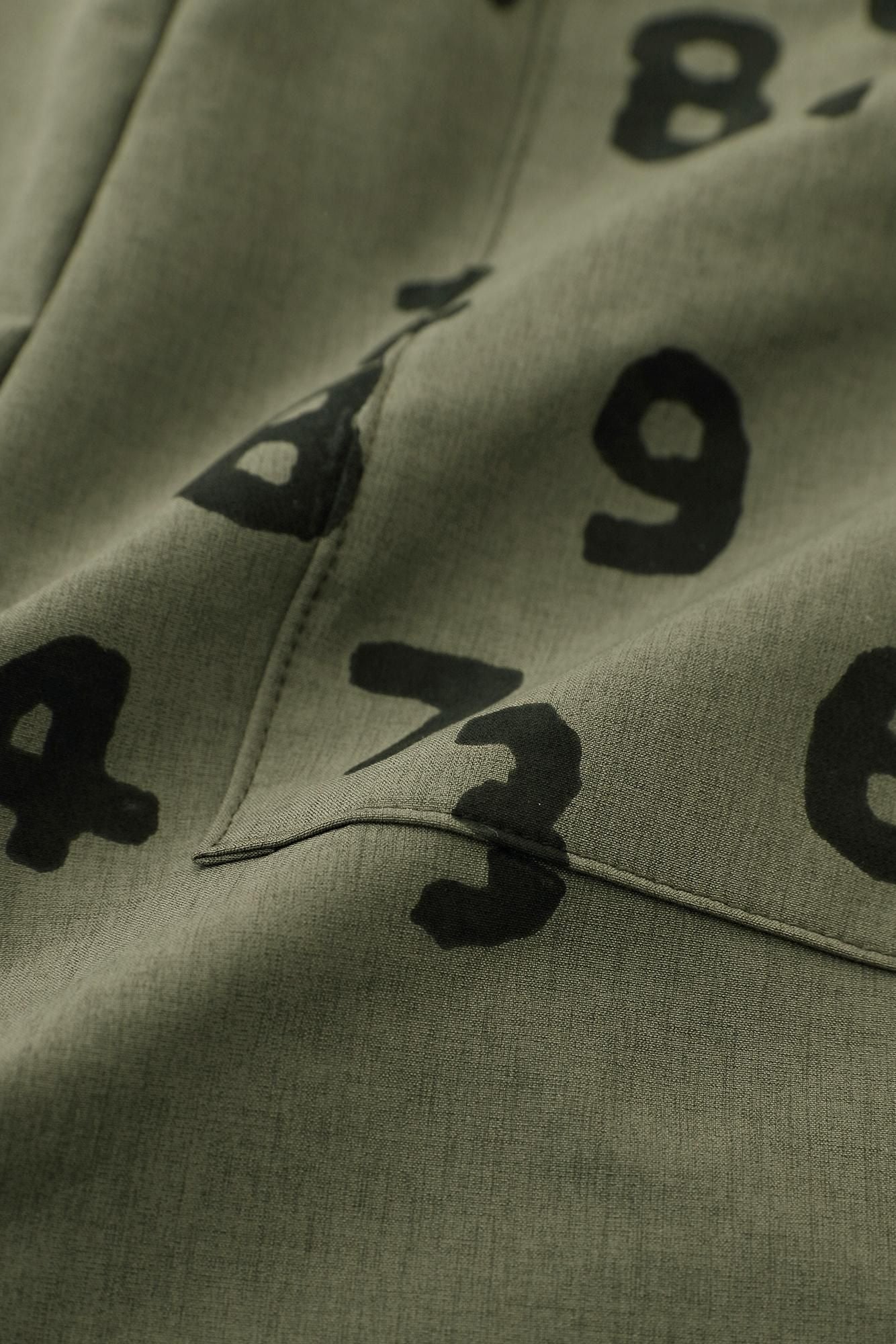 彈性 蜜桃絨 闊腿褲／橄欖綠