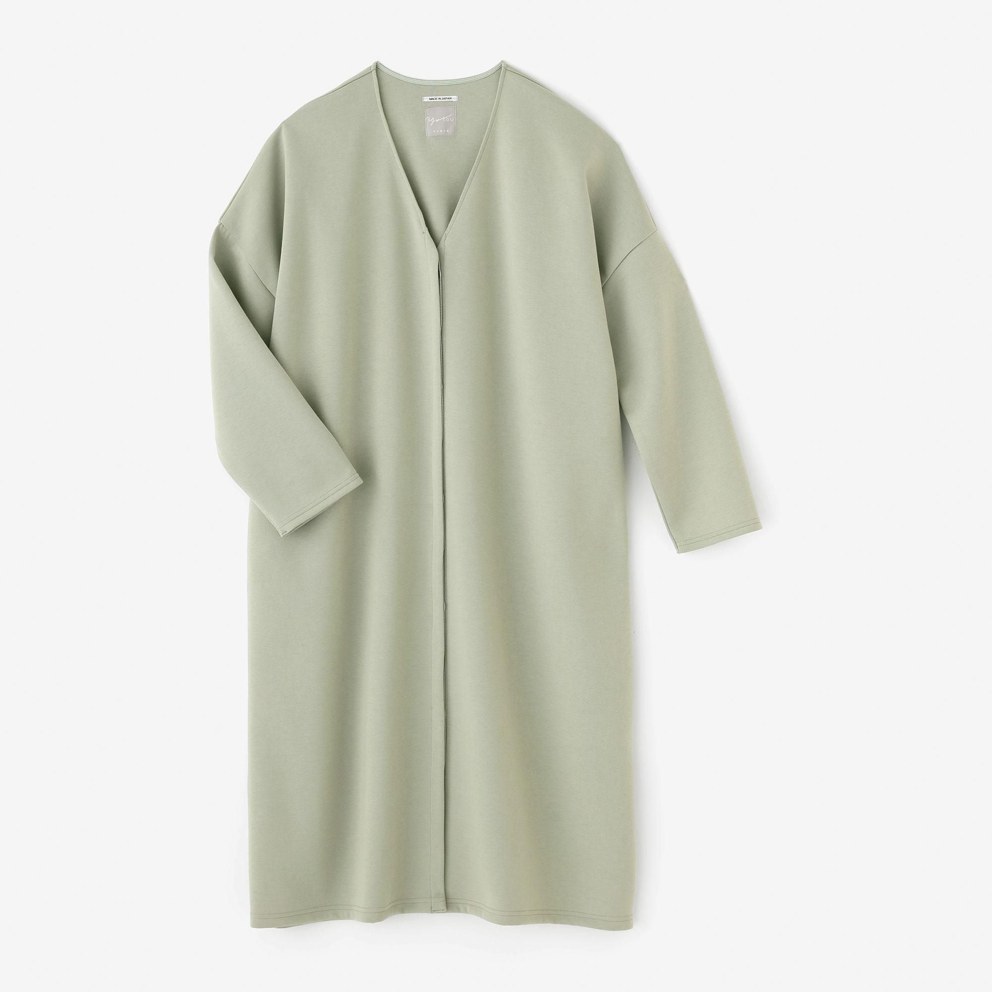 Super 100's Wool V-neck Light Coat / Grey Ink