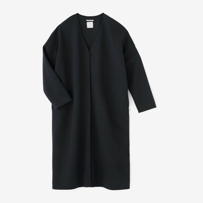 瓦楞針織 V領 輕型外套／深藍