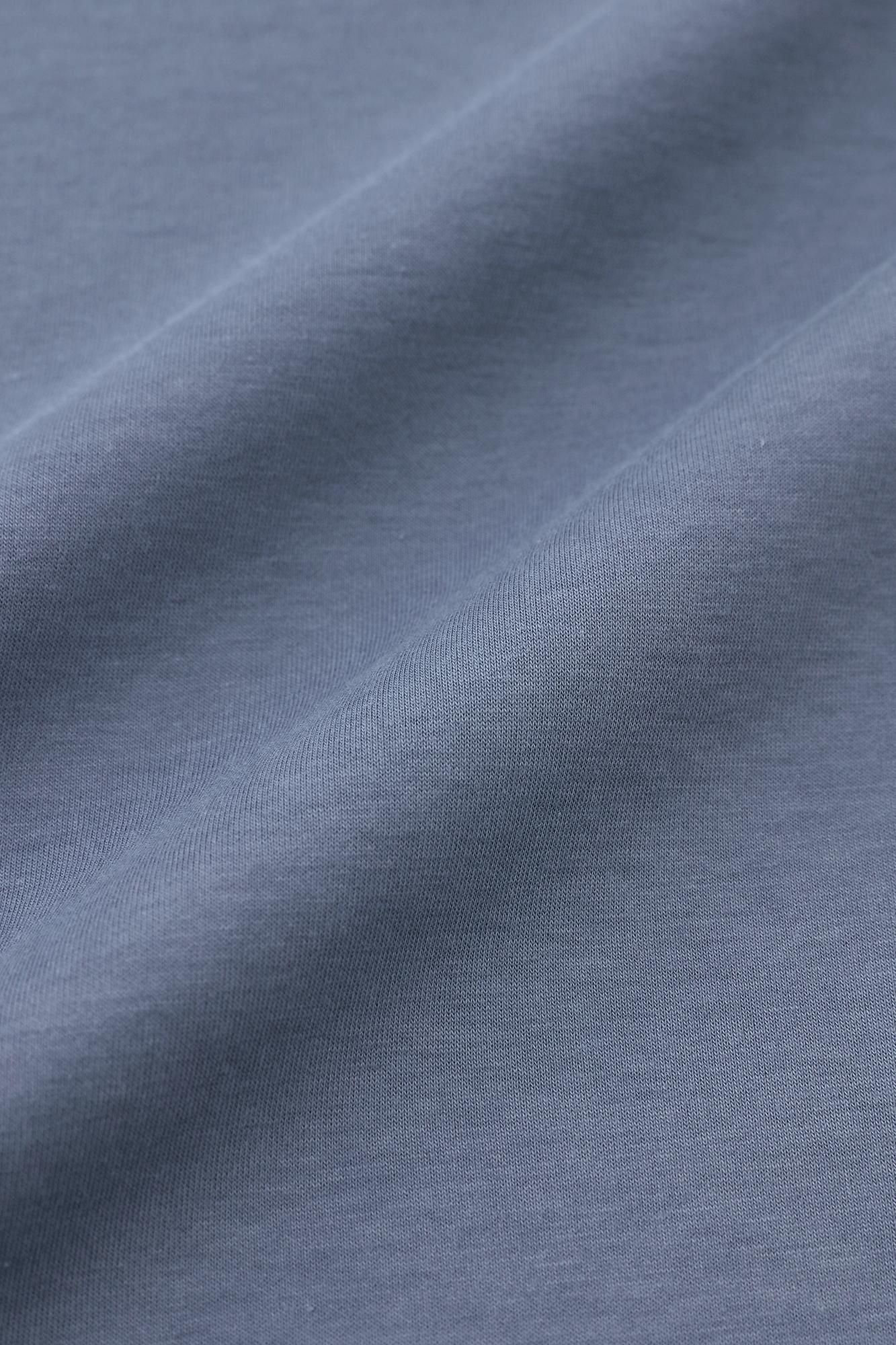 瓦楞針織 長裙／霧藍色