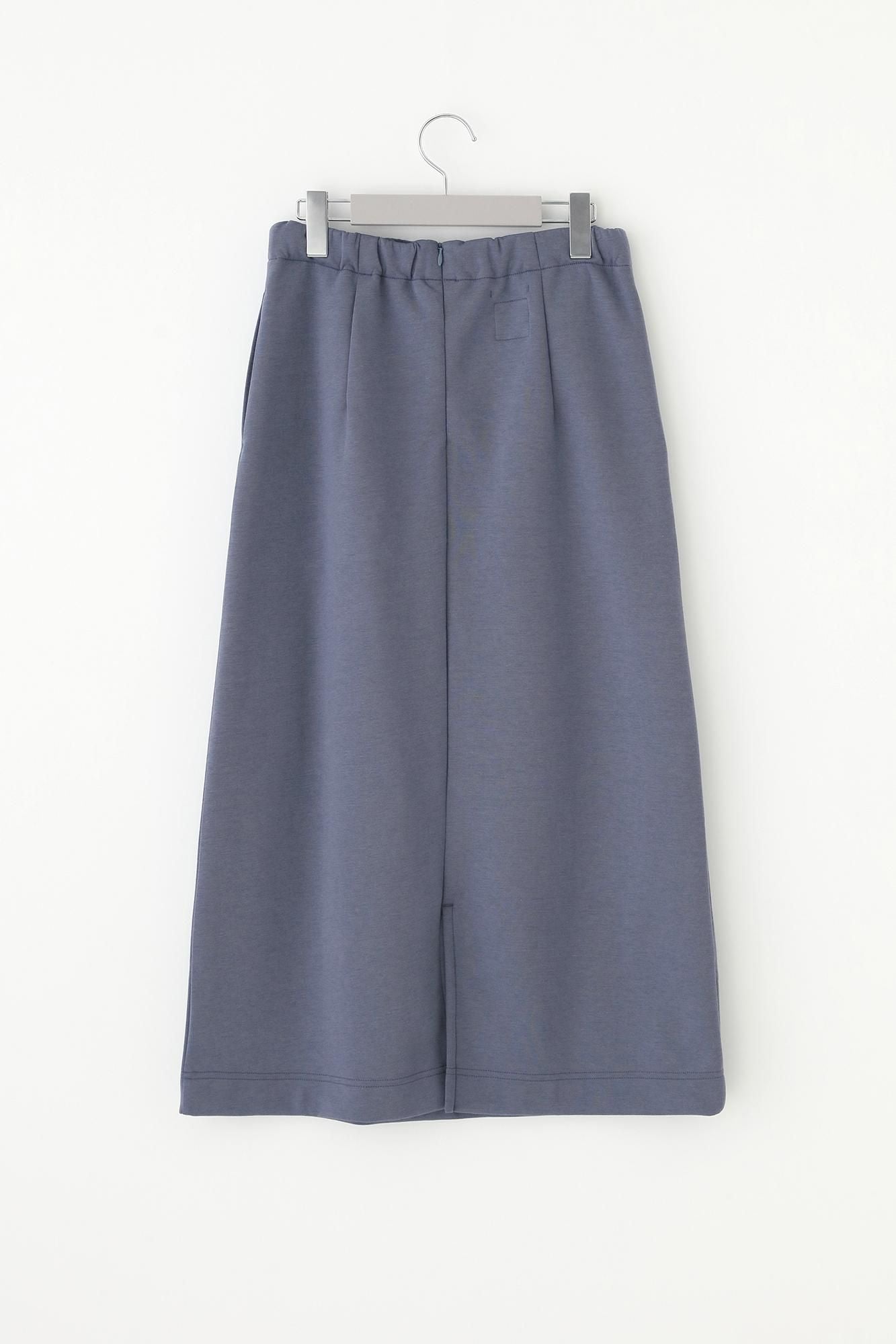 瓦楞針織 長裙／霧藍色