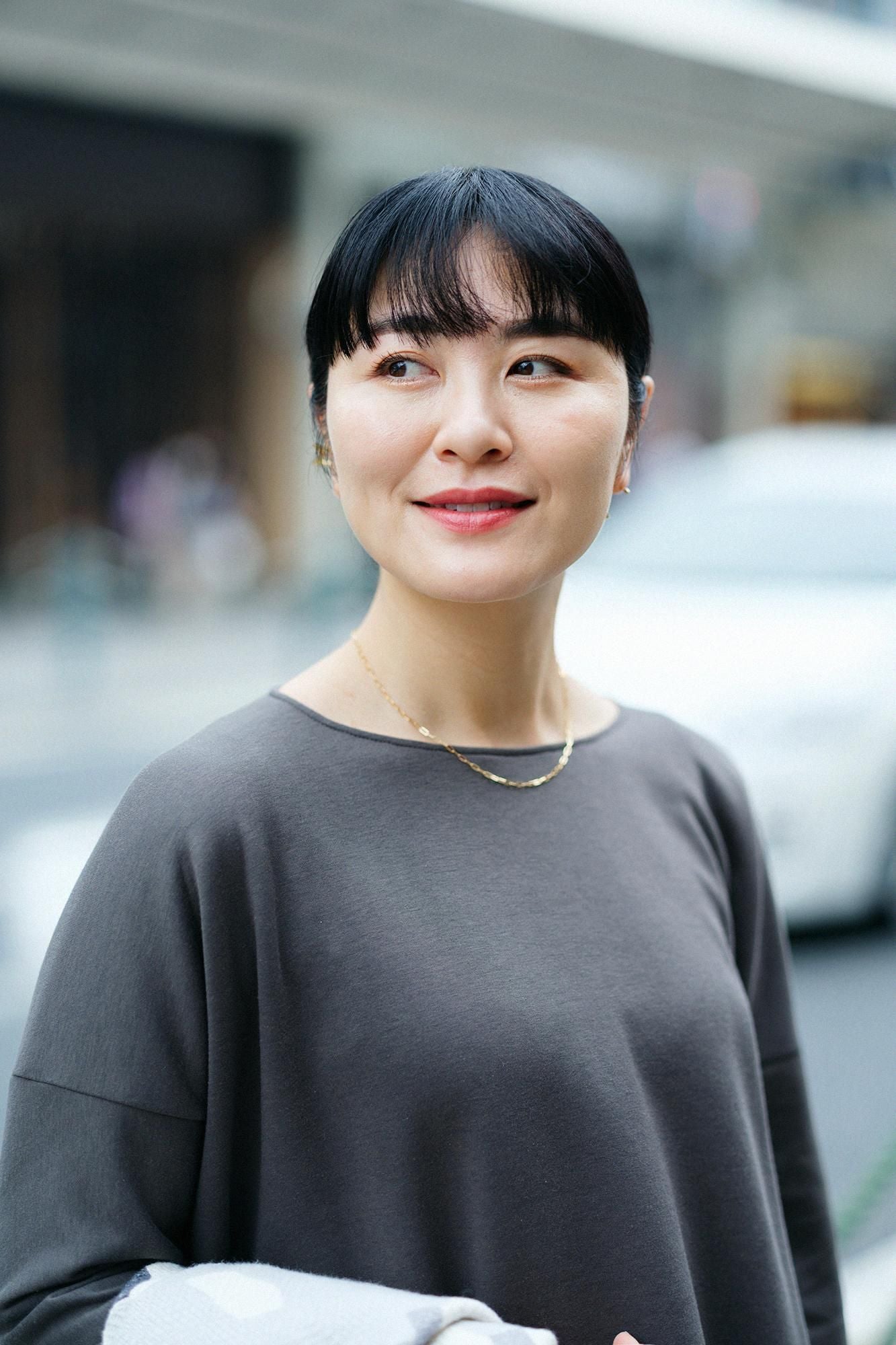 카드보드 니트 보트넥 L/S OP 맥시길이/올리브 그린