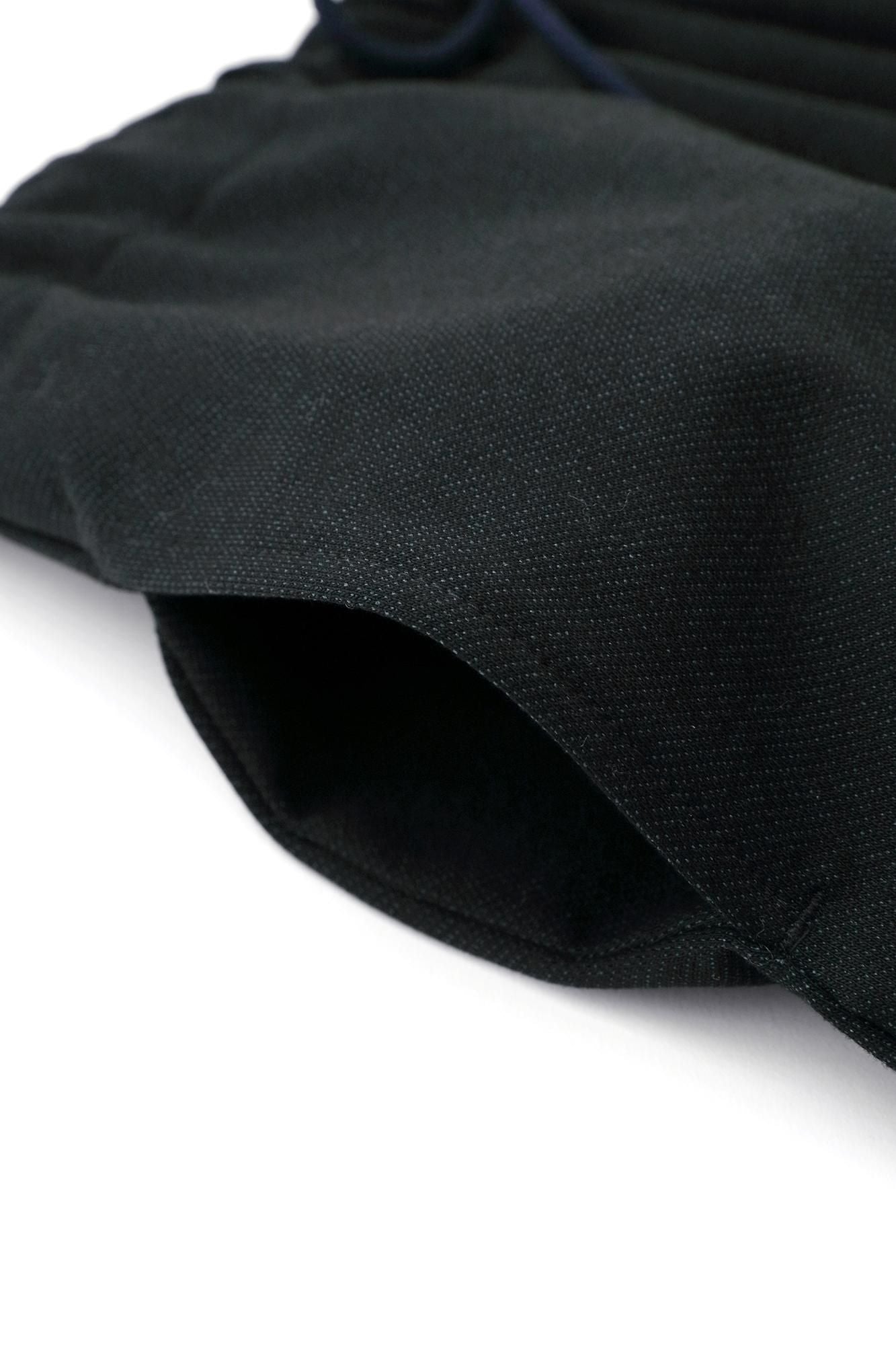 鑲嵌針織 休閒窄管長褲／黑藍色