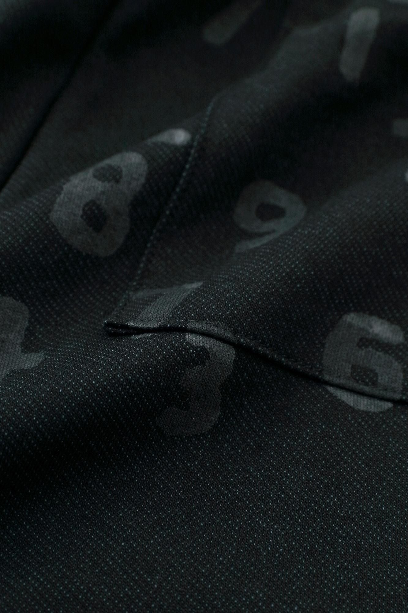 鑲嵌針織 休閒窄管長褲／黑藍色