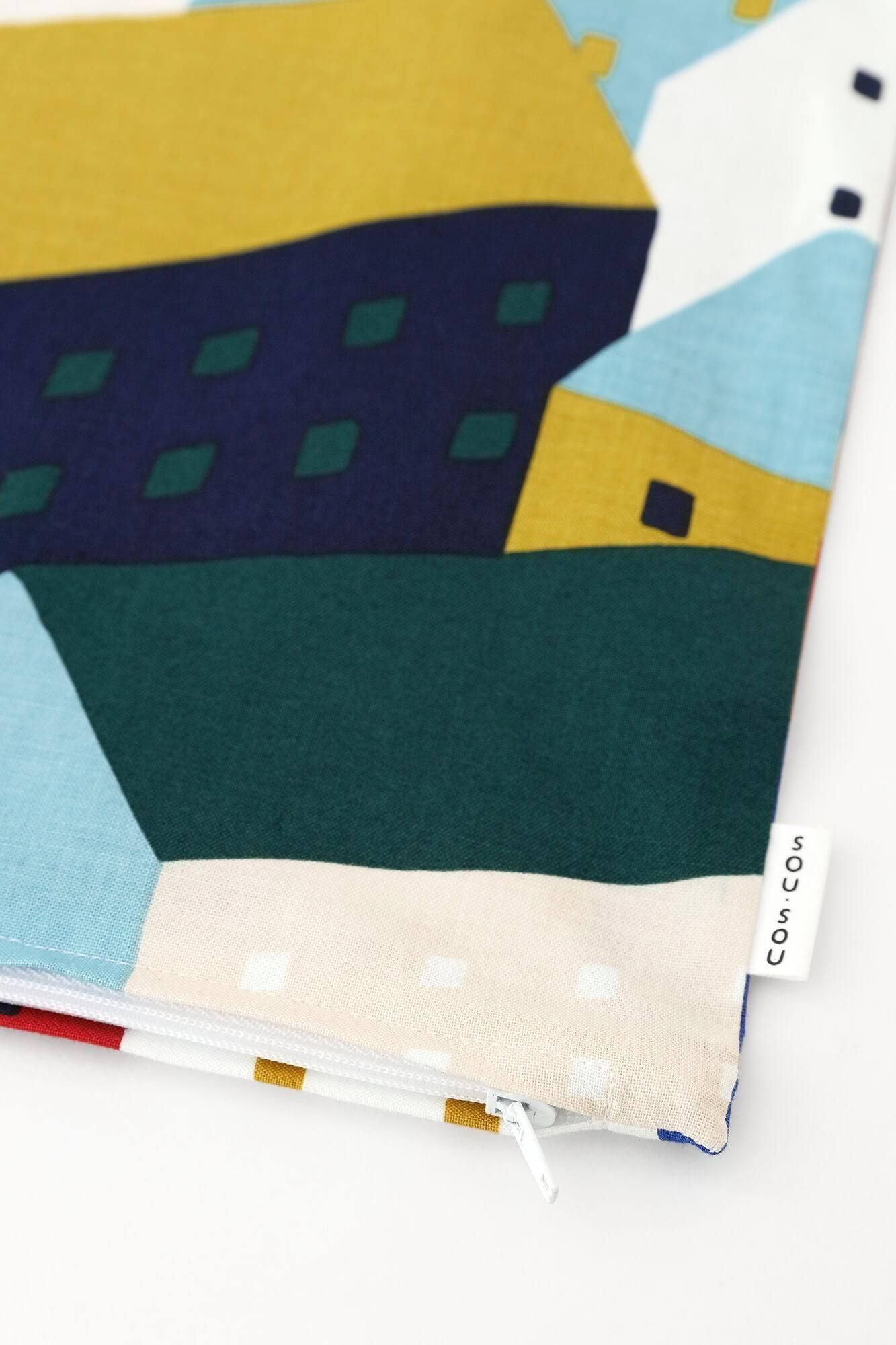 Housse de coussin à tissage uni 21e compte réversible/Kita no Kuni Moonlight x Kita no Kuni Tasai