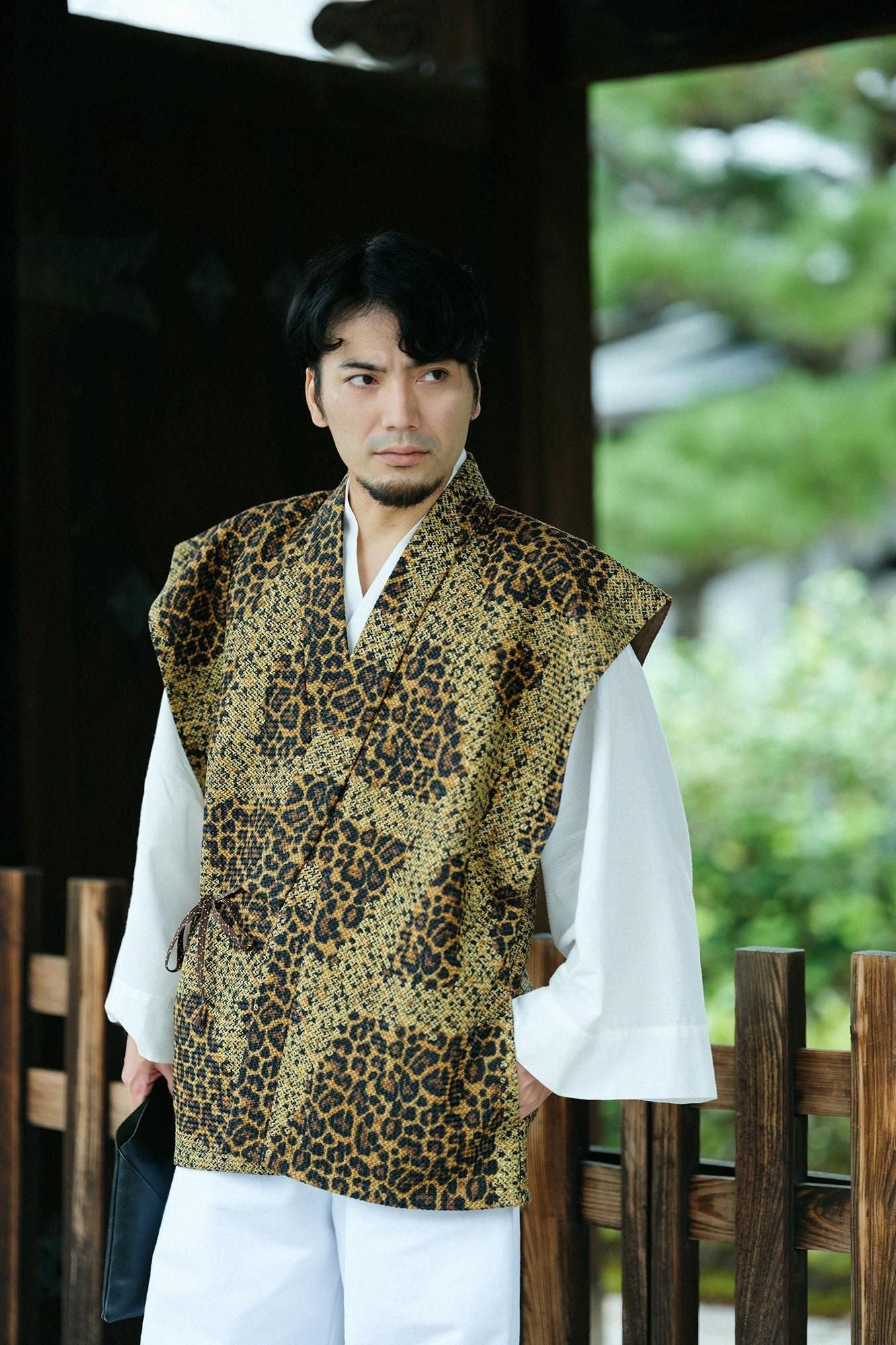 llaTsuCell weave Sleeveless Robe Undershirt (a)Waheight)/Tied-up yellowingJapanese TeaSpots (kiGarachamara)