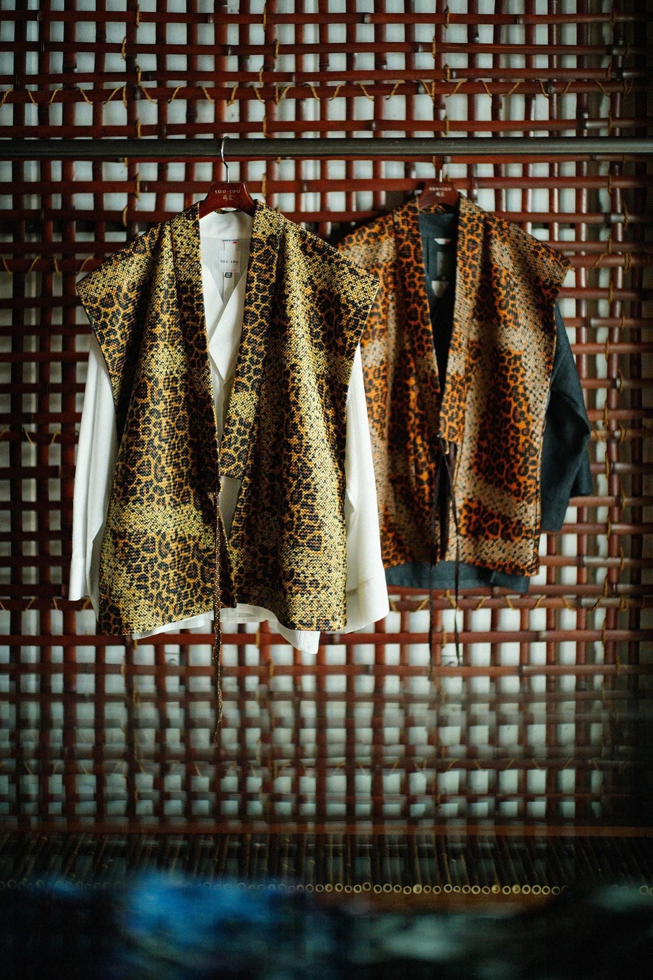 llaTsuCell weave Sleeveless Robe Undershirt (a)Waheight)/Tied-up yellowingJapanese TeaSpots (kiGarachamara)