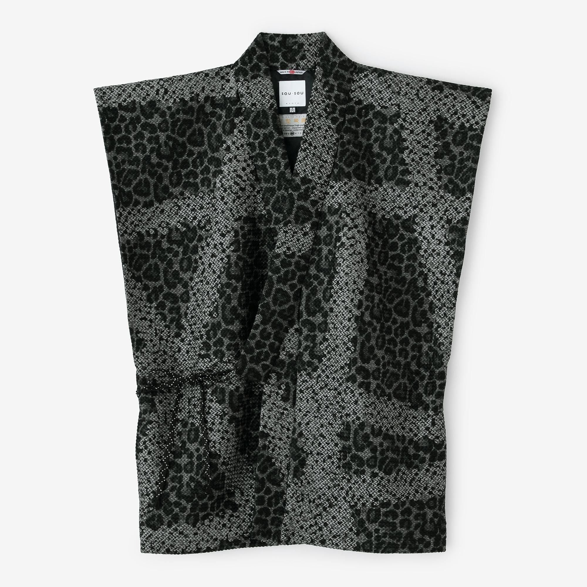 llaTsuCell weave Sleeveless Robe Undershirt (a)Waheight)/Tied-up Dark GreySpots (Koihai Spotted)