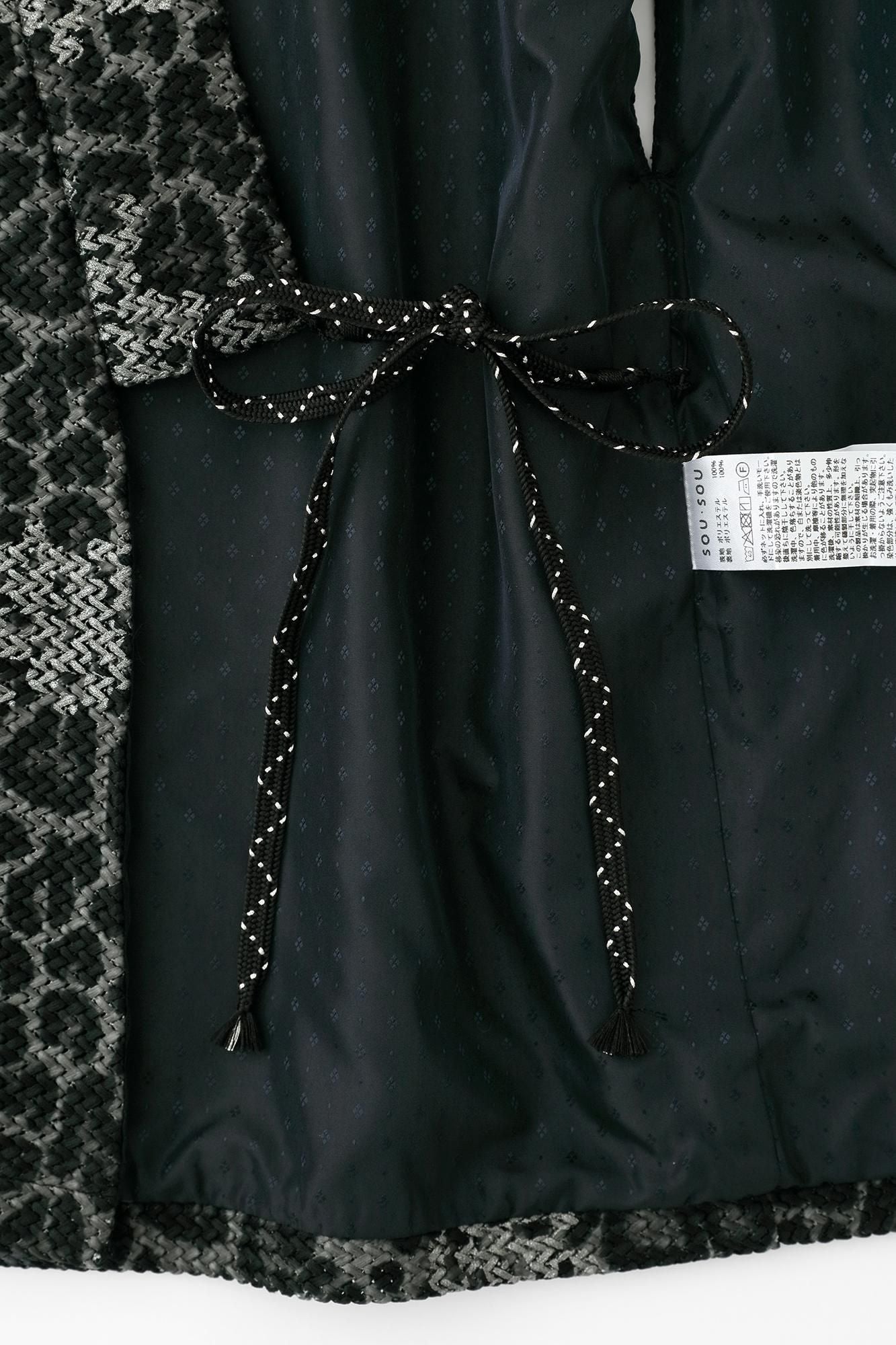 llaTsuCell weave Sleeveless Robe Undershirt (a)Waheight)/Tied-up Dark GreySpots (Koihai Spotted)