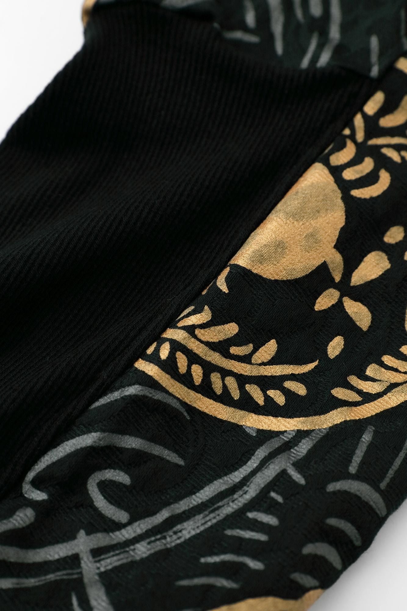 ジャカール ふくれ織 裁付（たっつけ）えんゆう穿き／草紋（そうもん） 濡羽色（ぬればいろ）