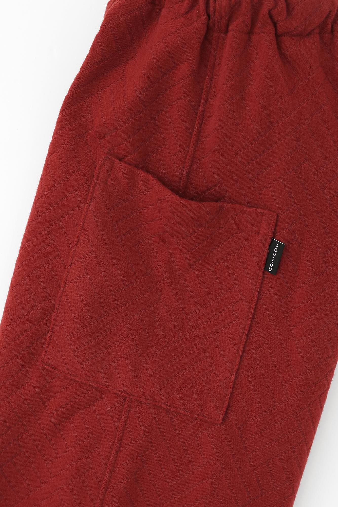 接結（せっけつ）ジャカール  裁付（たっつけ）えんゆう穿き／臙脂色（えんじいろ）