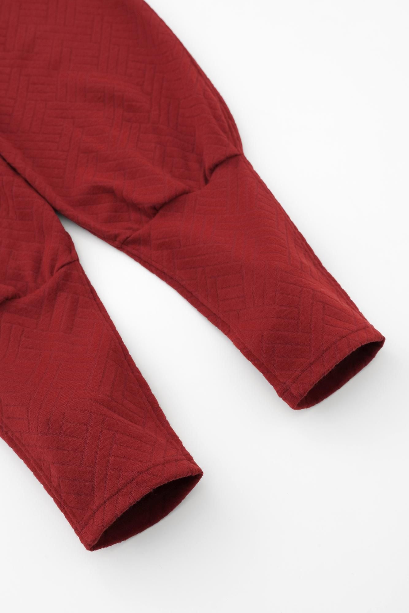 接結（せっけつ）ジャカール  裁付（たっつけ）えんゆう穿き／臙脂色（えんじいろ）