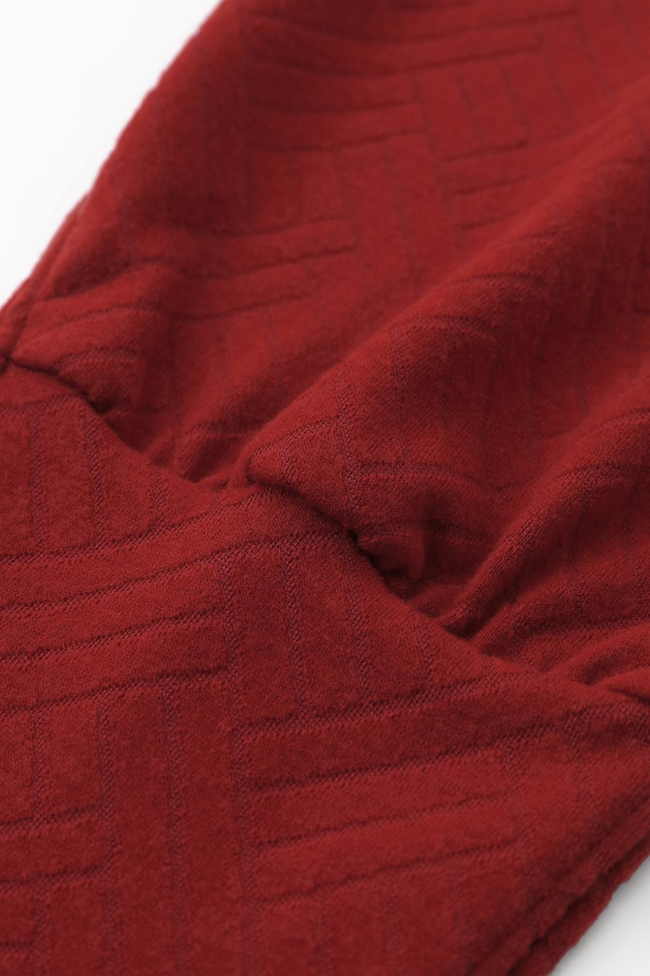 接結（せっけつ）ジャカール  裁付（たっつけ）えんゆう穿き／臙脂色（えんじいろ）