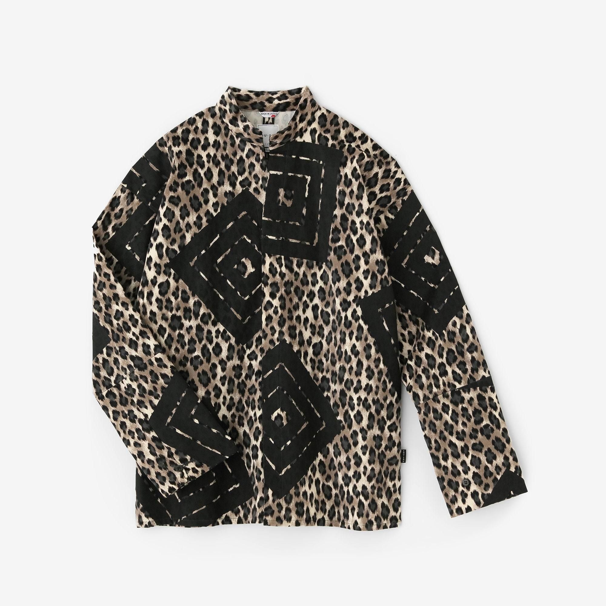 Corduroy Band Collar(Tachieri) Tsutsusode robe (tsutsu-sode robe)signDeshinii)/Mountain One's specialty(mountainFestivebox) Leopard Spots