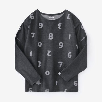 ツイルニット 型ぬき長袖Tシャツ／SO-SU-U上下（しょうか） ヘザーダークネイビー