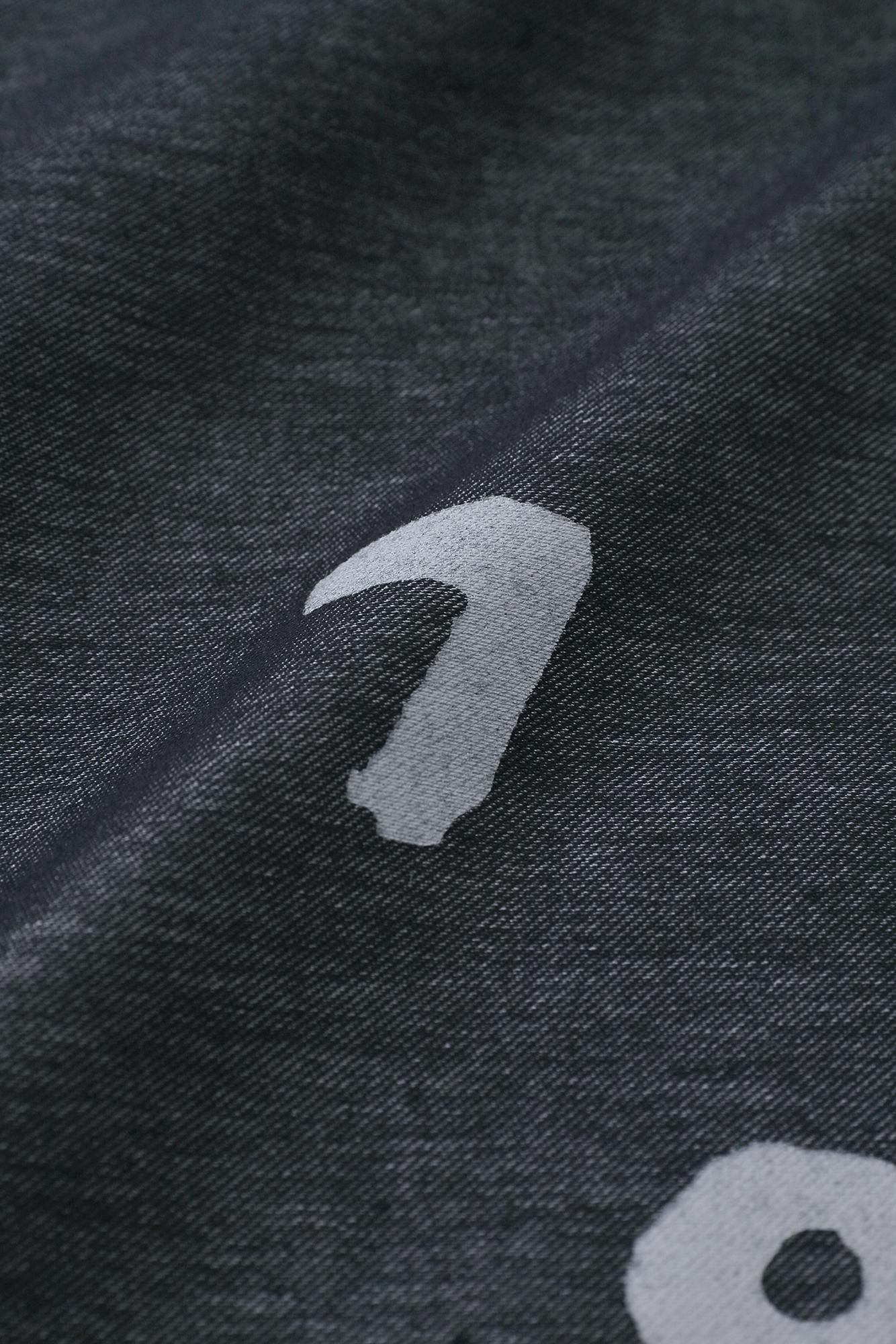 斜紋針織模切長袖T-shirt / SO-SU-U十數 上下 混深藍灰色