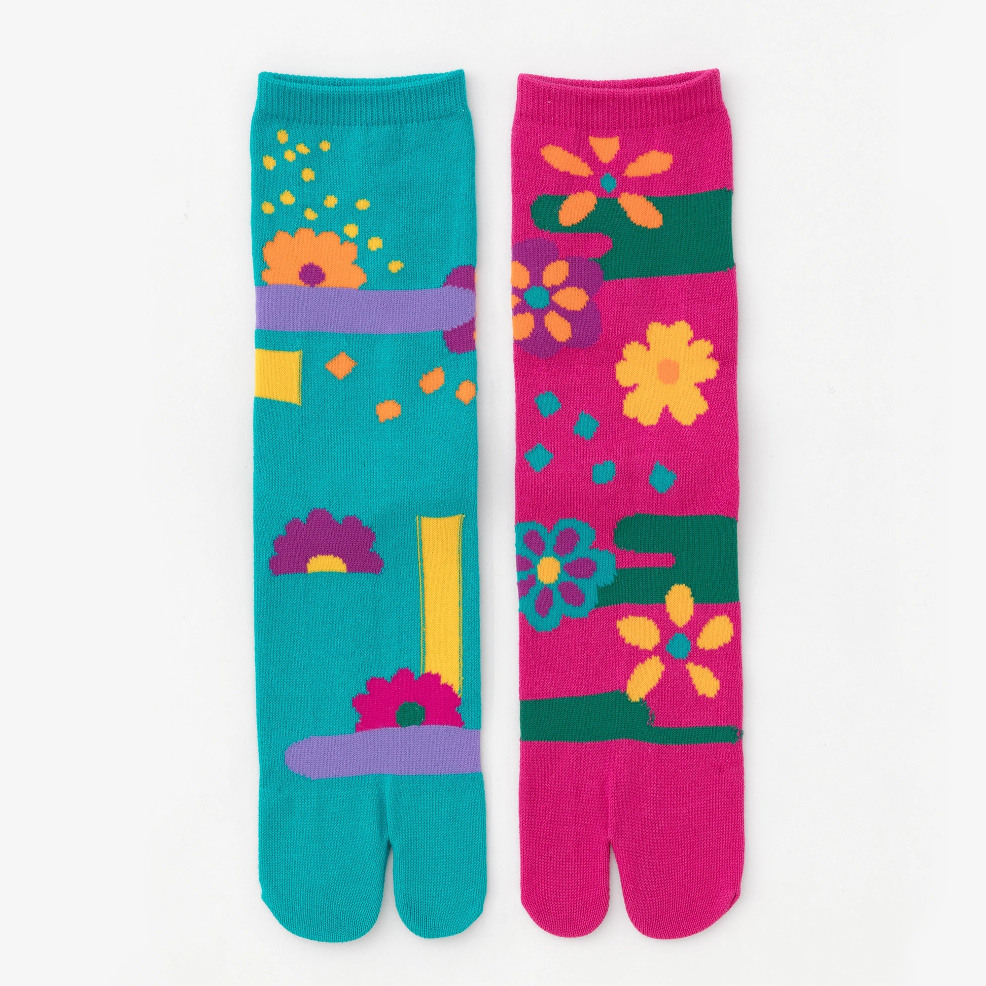 Tabi Socks (Mid-calf)／First Dream Emerald Green×Japanese Rose Color【Men・Women】