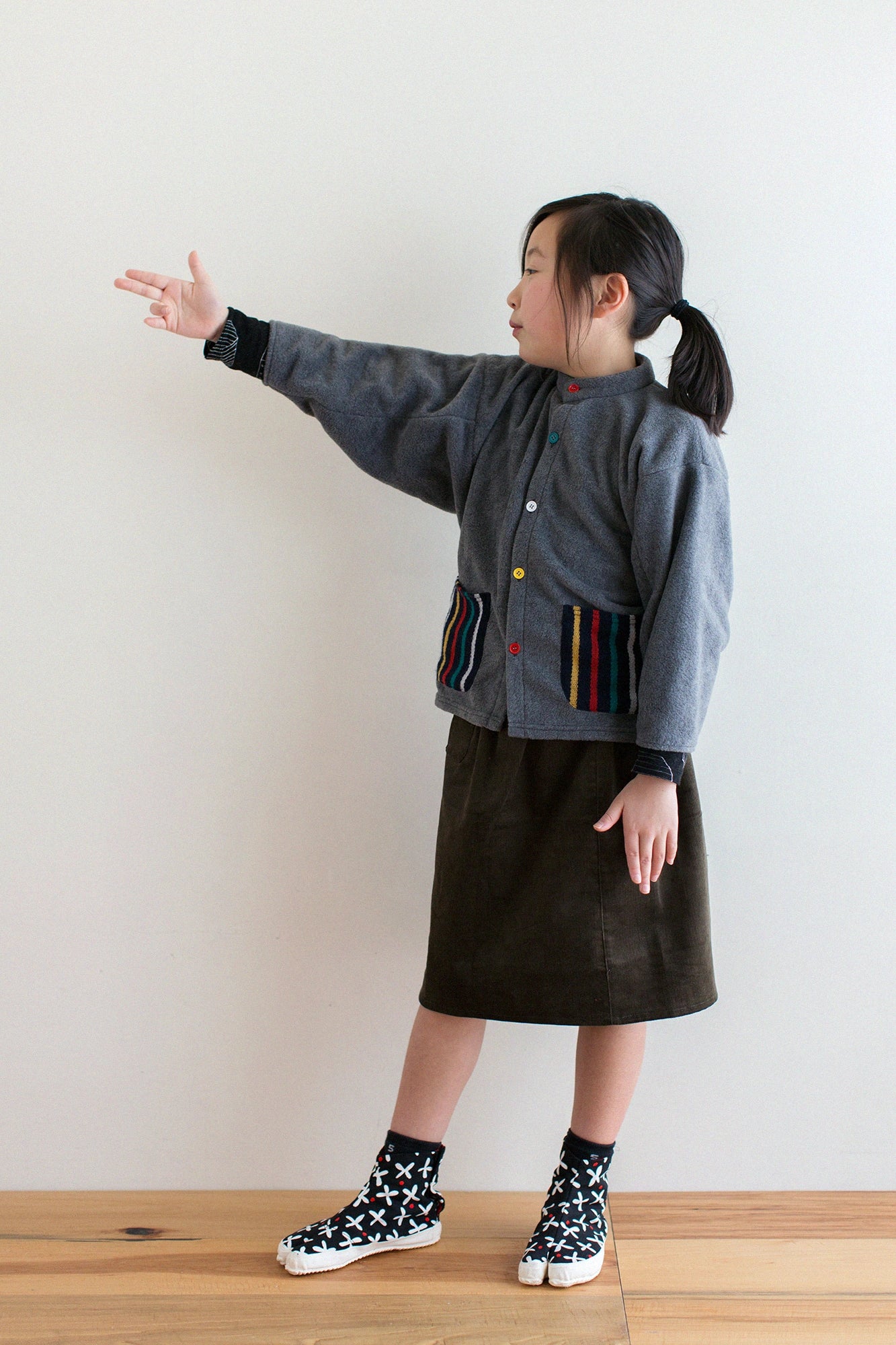 ● Split Toe Tabi Shoes for Kids / Suzushiroso Black 2