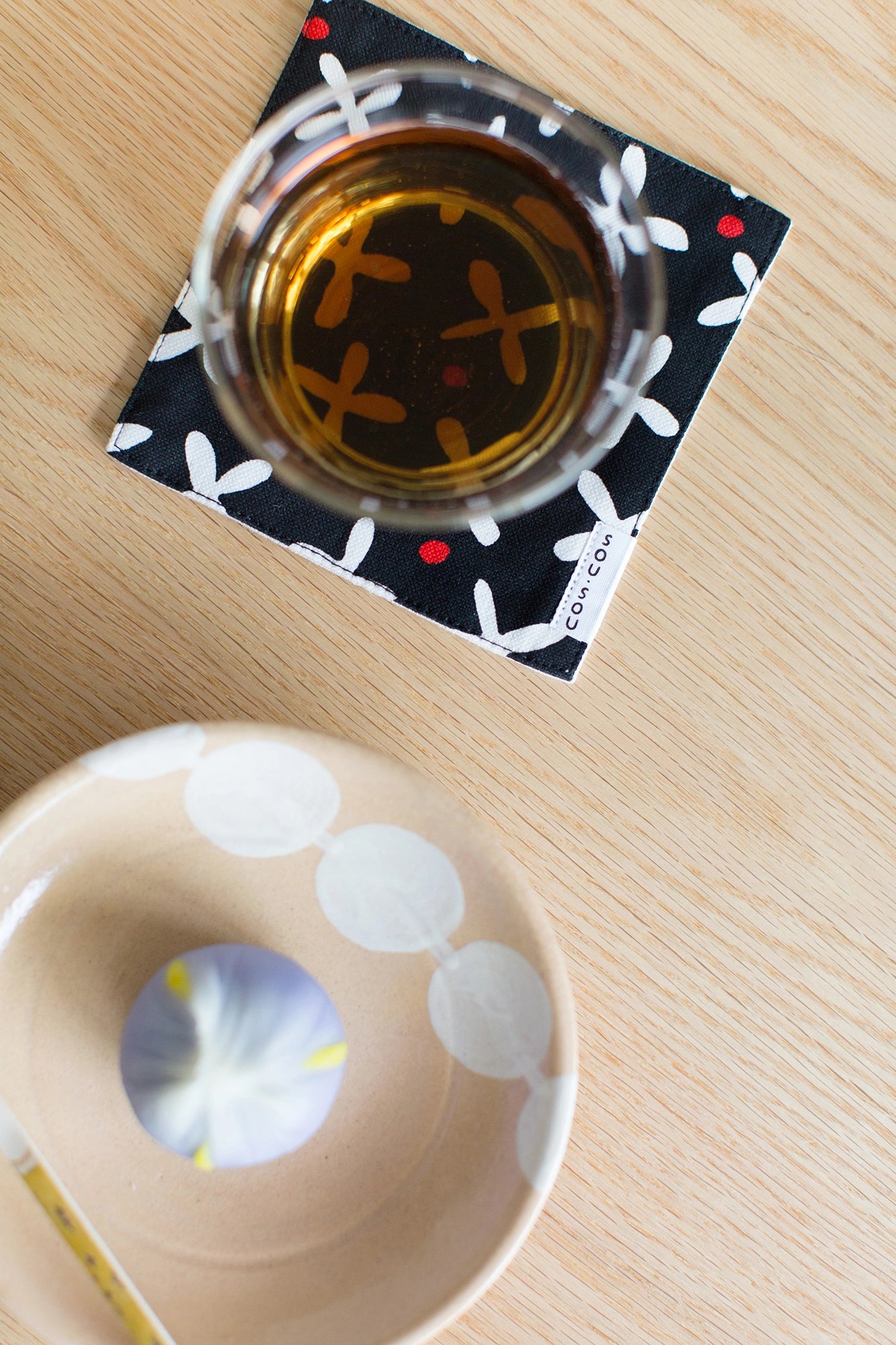 布杯墊／蘿蔔草 黑色（蘿蔔草 如果您戴上它，來吧）