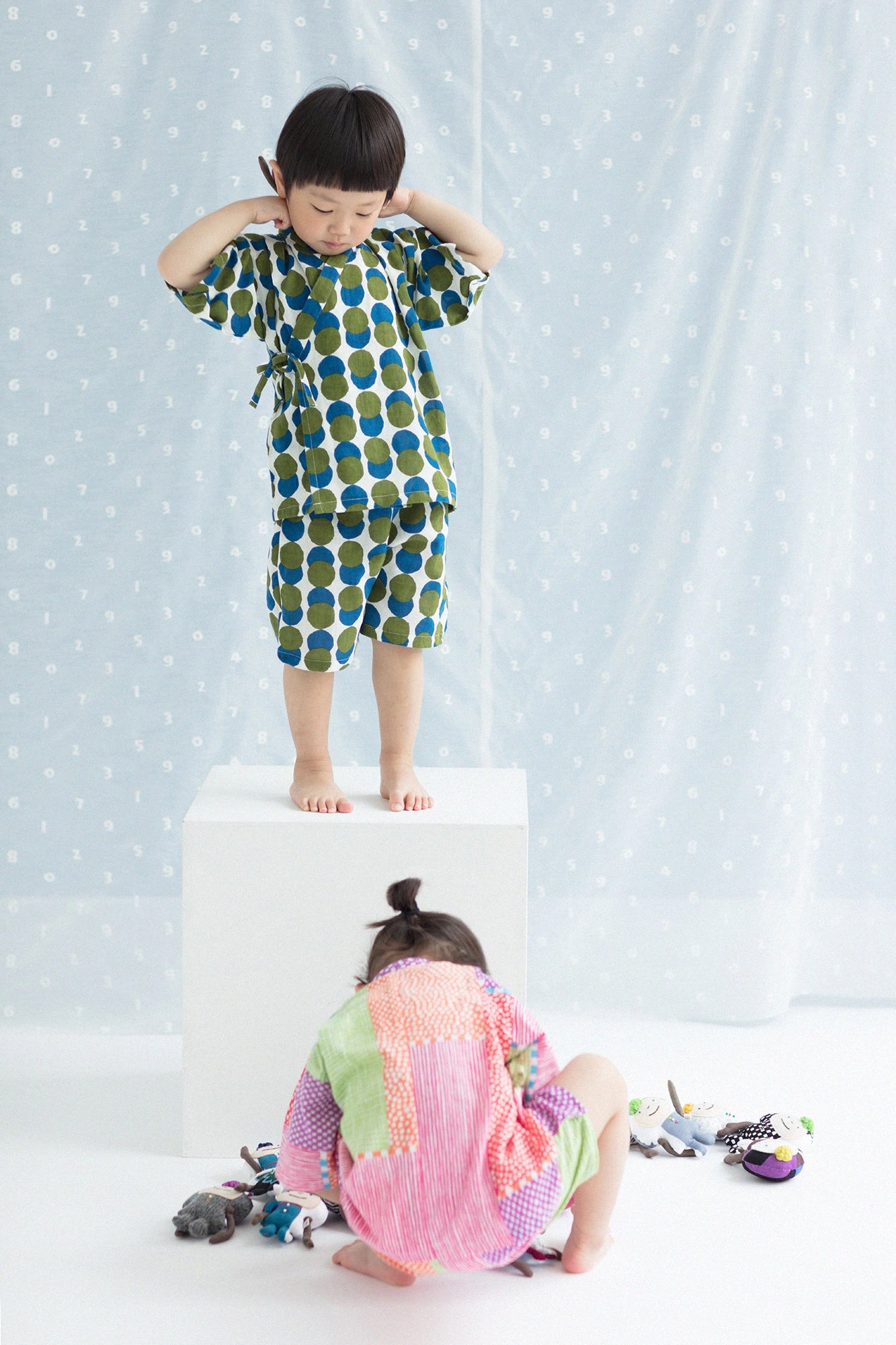 ●Isemomen Cotton Jinbei Set／Lines and Dots Miyabi