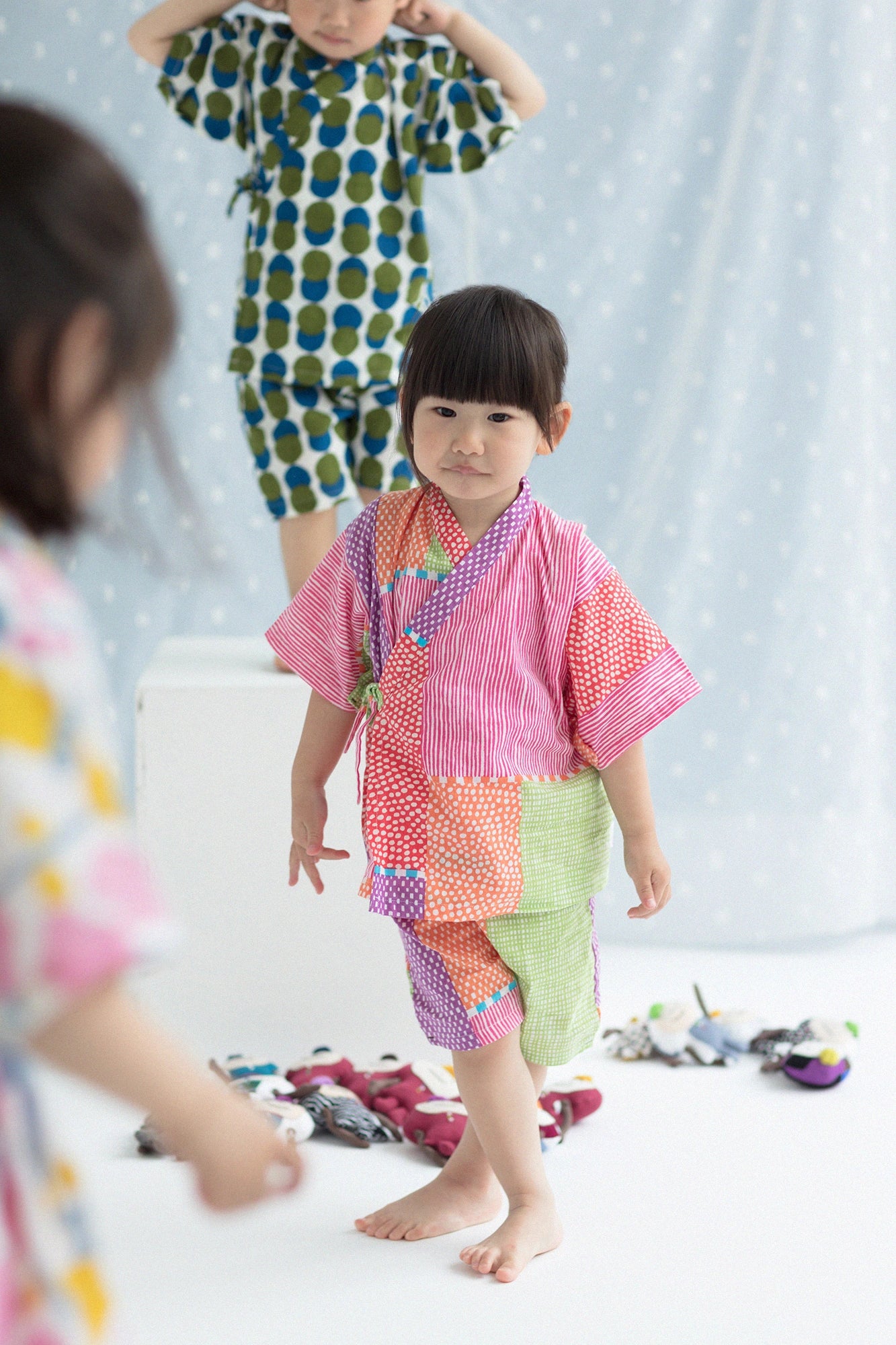 ●Isemomen Cotton Jinbei Set／Lines and Dots Miyabi