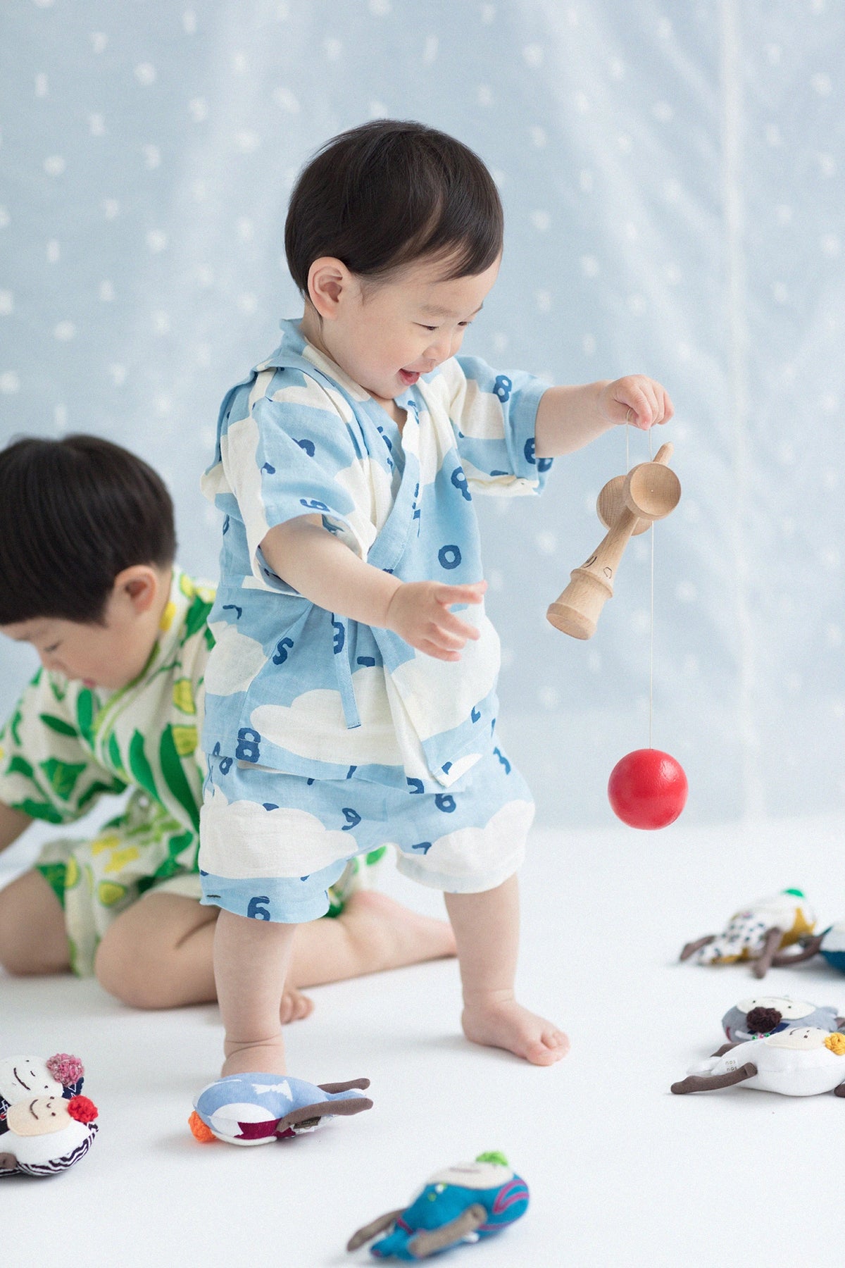 ●Isemomen Cotton Jinbei Set／SO-SU-U in Clouds
