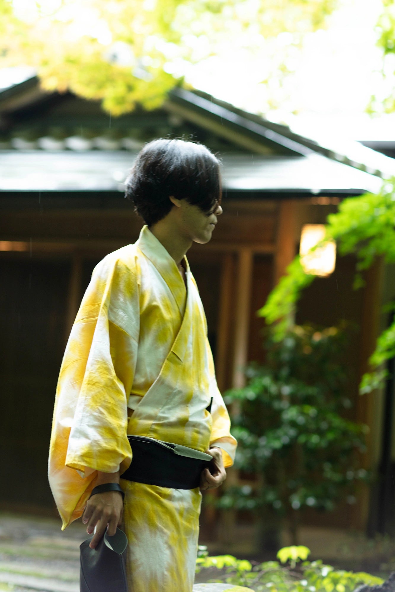 和服紐帶／軍藍色×銀灰色