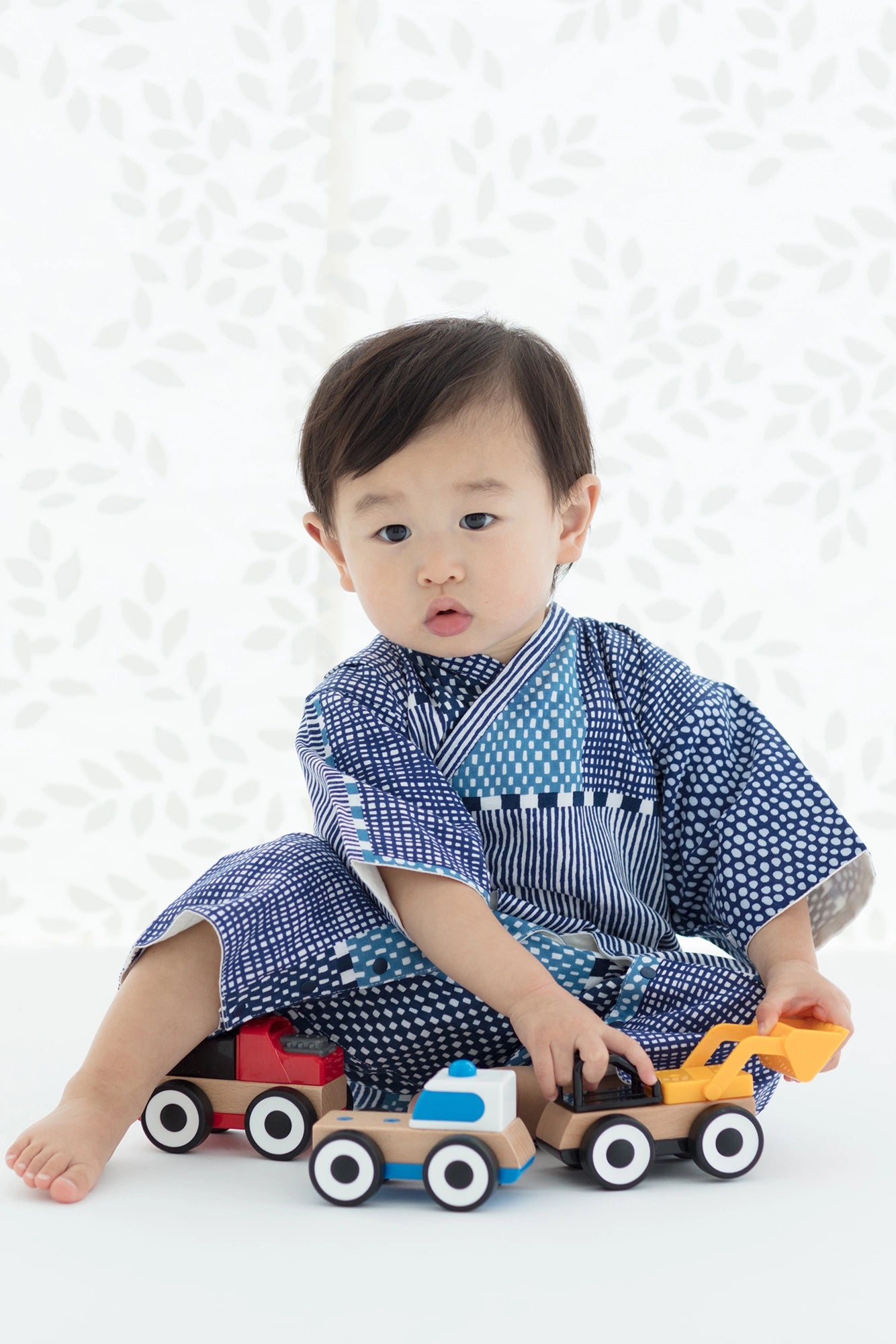 ●伊势木棉婴儿包屁衣附里衬/点线青和