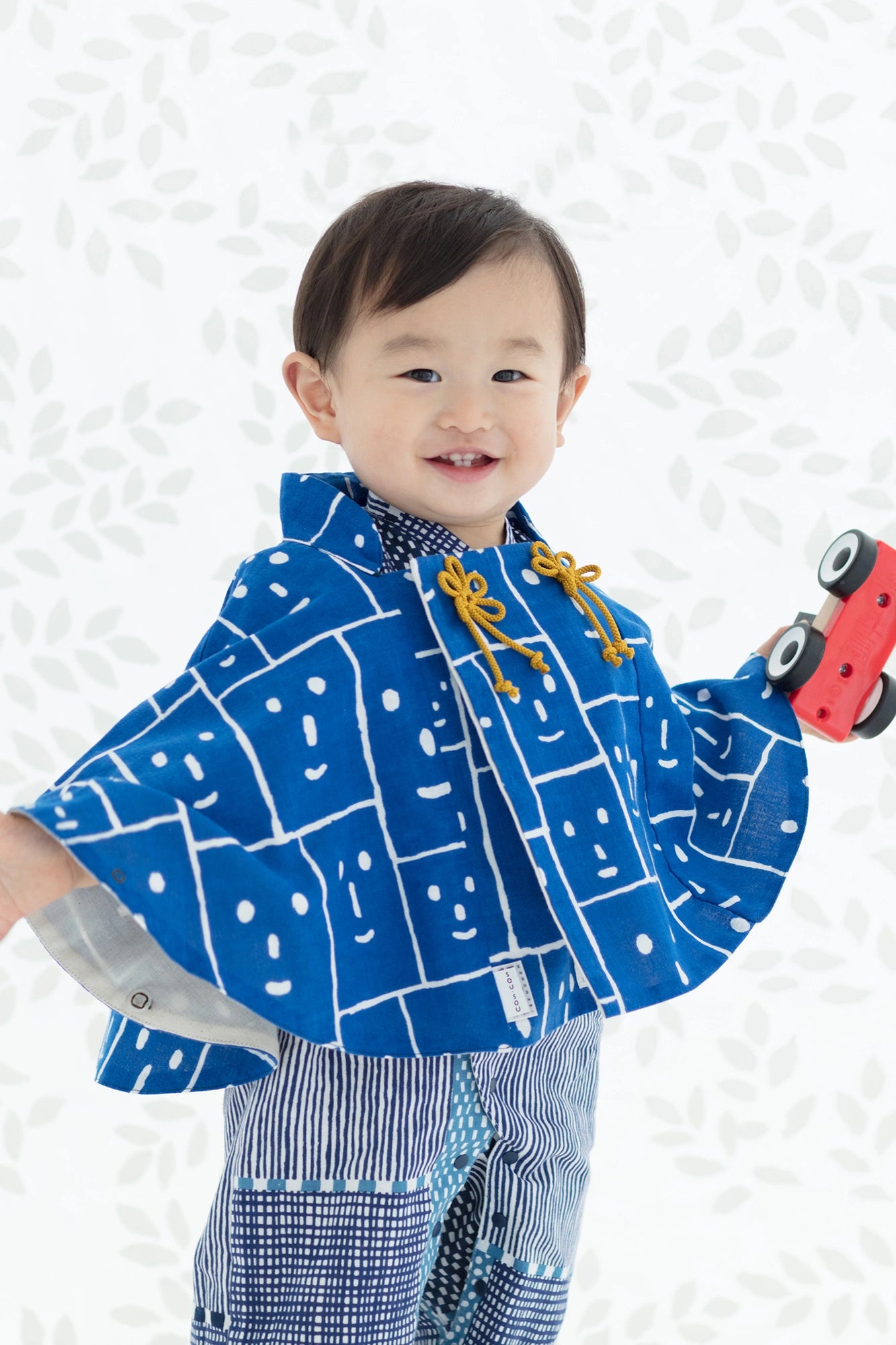 ●伊势木棉婴儿包屁衣附里衬/点线青和