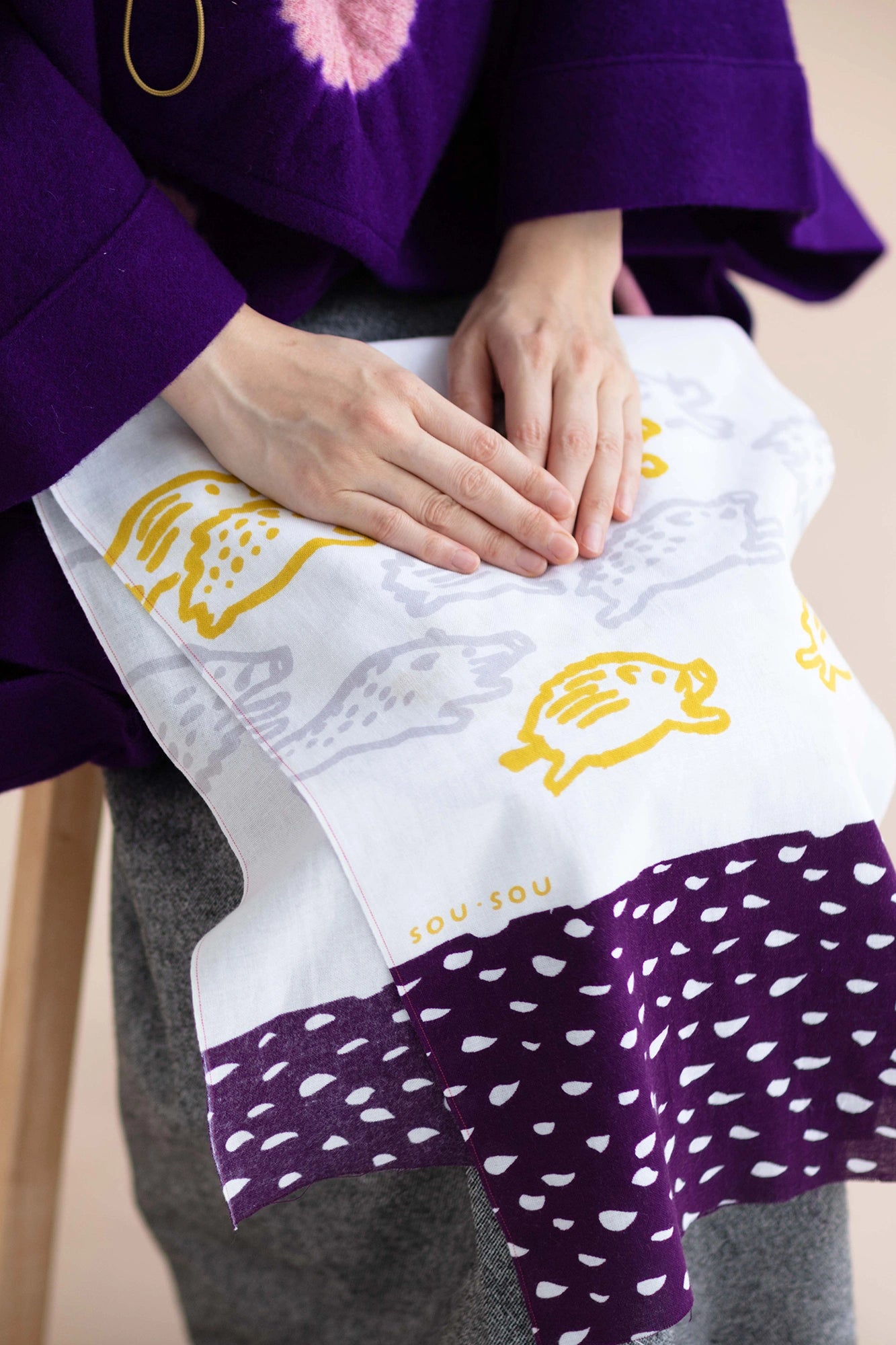 伊勢木綿 textile手ぬぐい／干支手ぬぐい 亥 茄子紺（ゐ なすこん） 令和元年