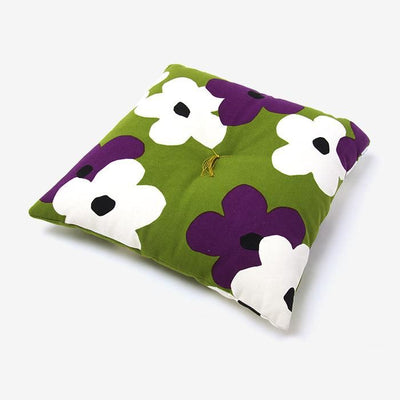 SOU・SOUKyoto Cushion（No.8 Canvas）／Layered-flowers Moegi [※DeliveryApproximately 3 weeks]