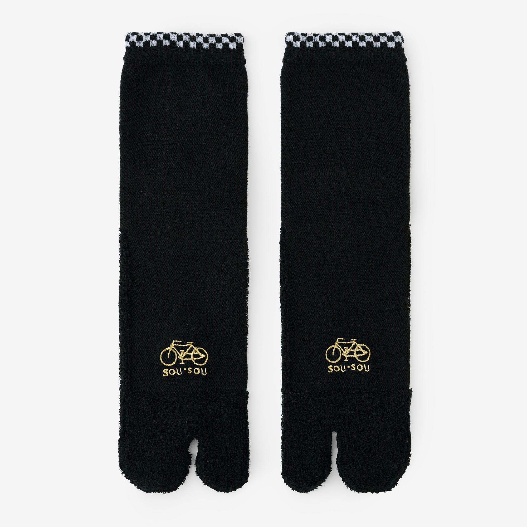 毛巾質地足袋襪（普通長度）／黑色