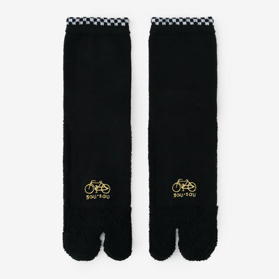 毛巾質地足袋襪（普通長度）／黑色