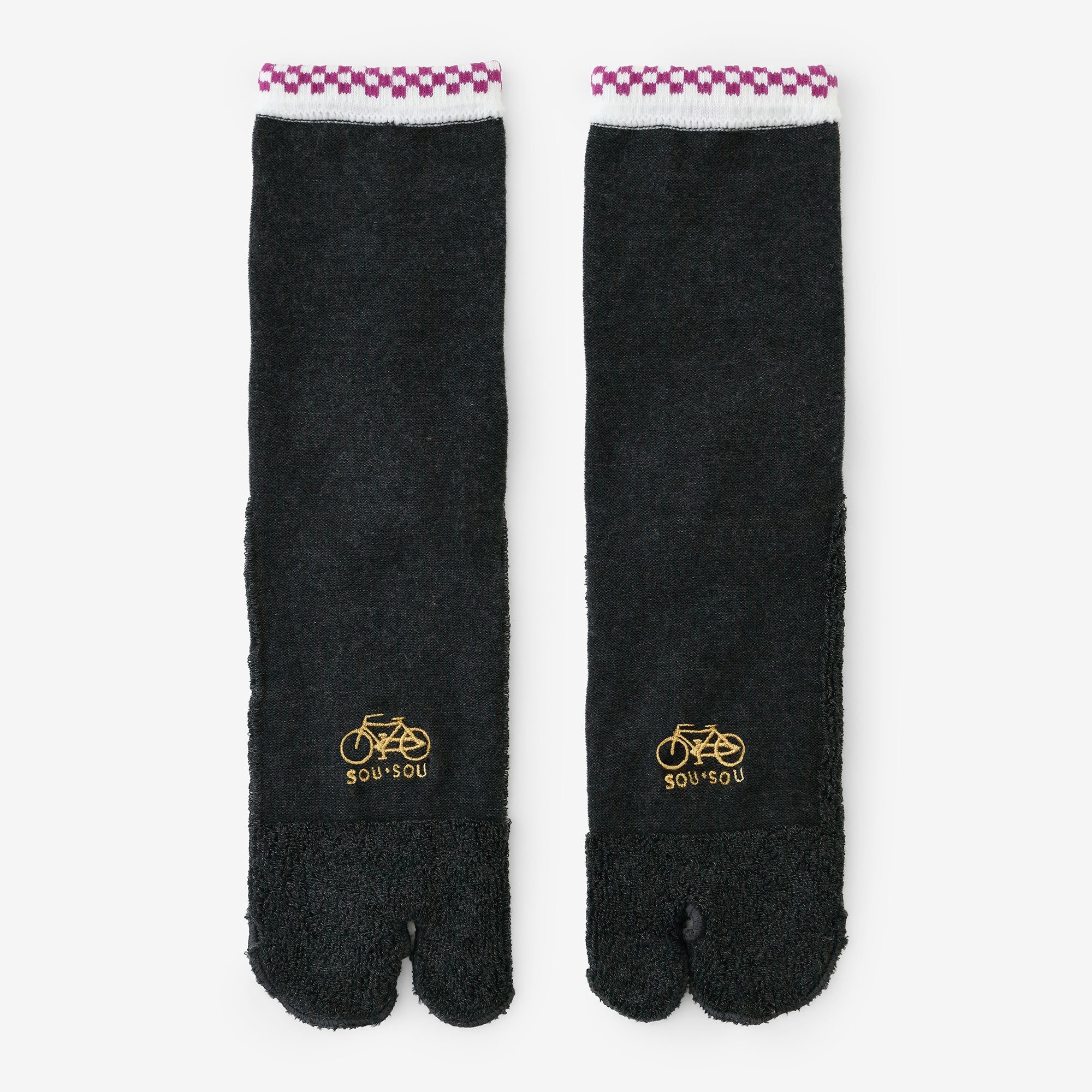 毛巾質地足袋襪（普通長度）／深灰色