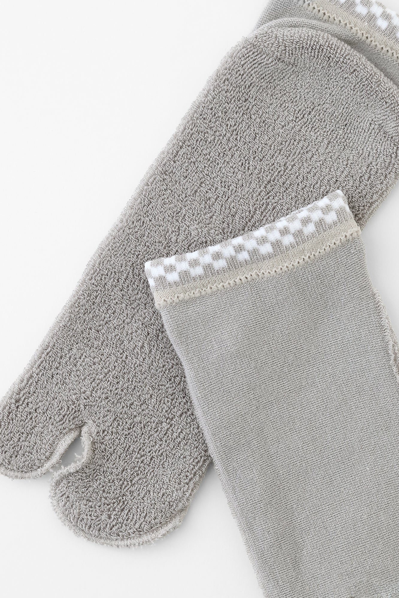 毛巾質地足袋襪（腳踝長度）／銀灰色