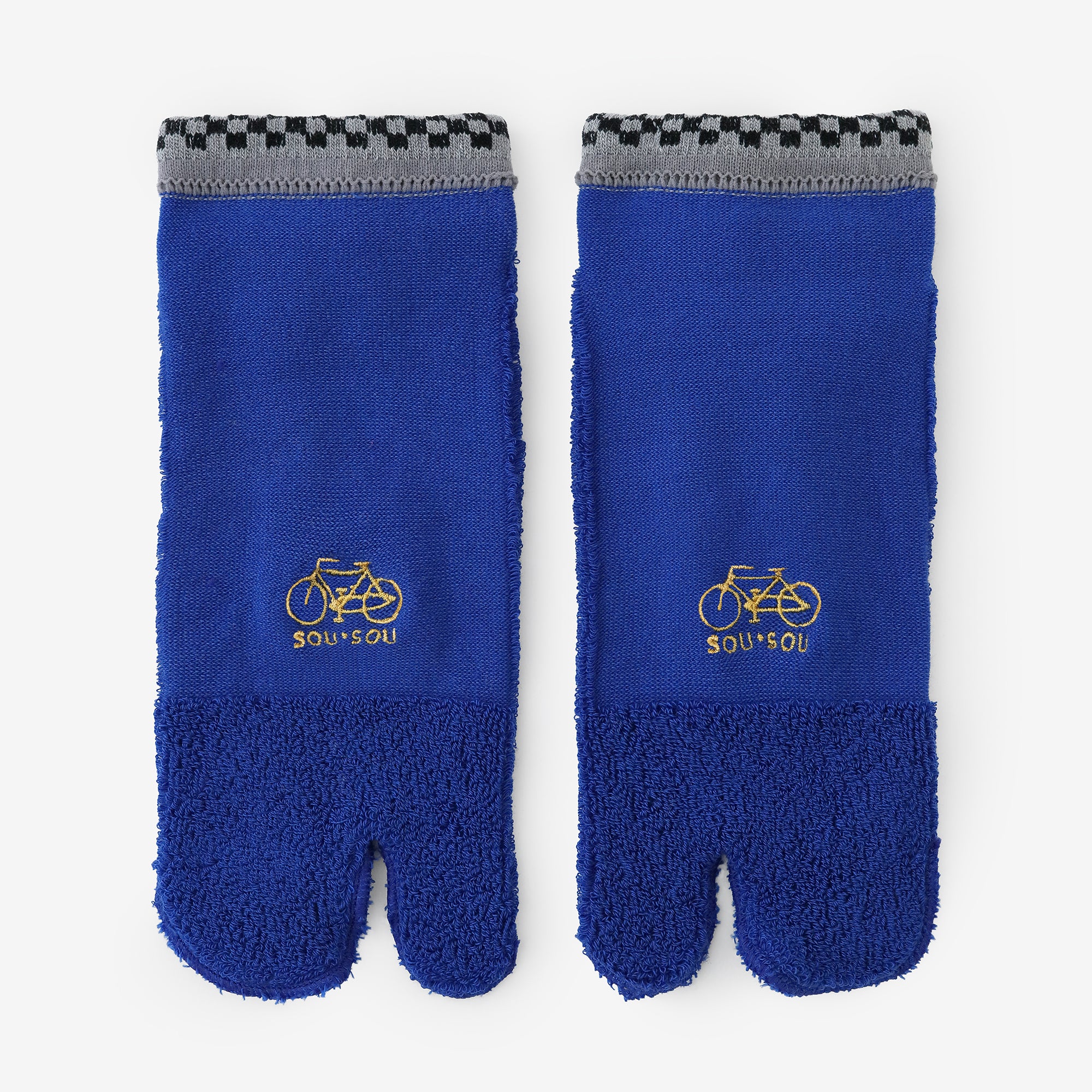 毛巾質地足袋襪（腳踝長度）／瑠璃藍色