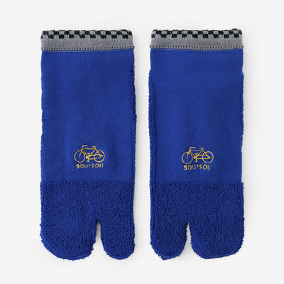 毛巾質地足袋襪（腳踝長度）／瑠璃藍色