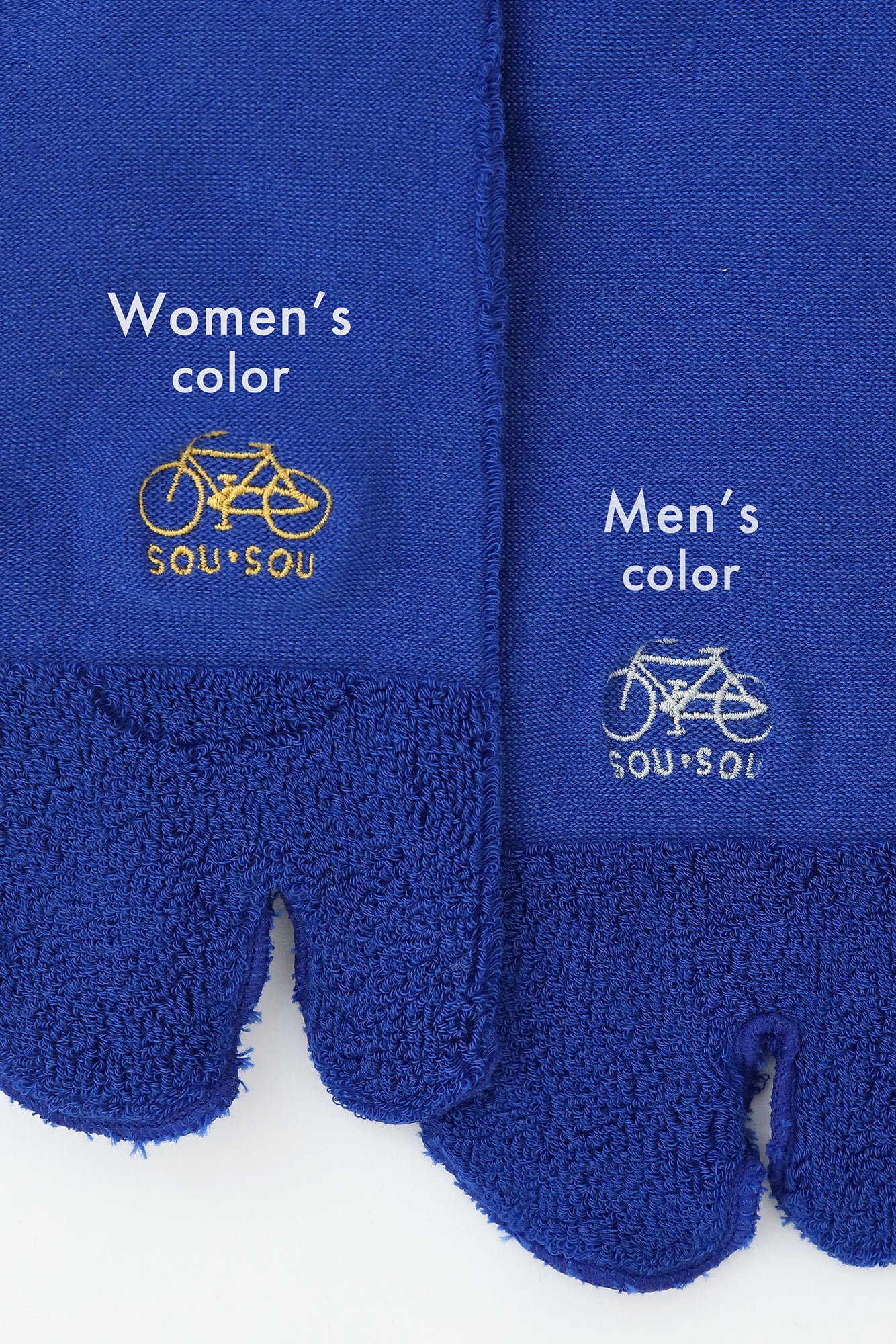 毛巾質地足袋襪（腳踝長度）／瑠璃藍色