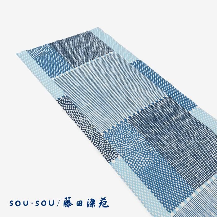 SOU・SOU ×藤田染苑 藍捺染 手巾/點線
